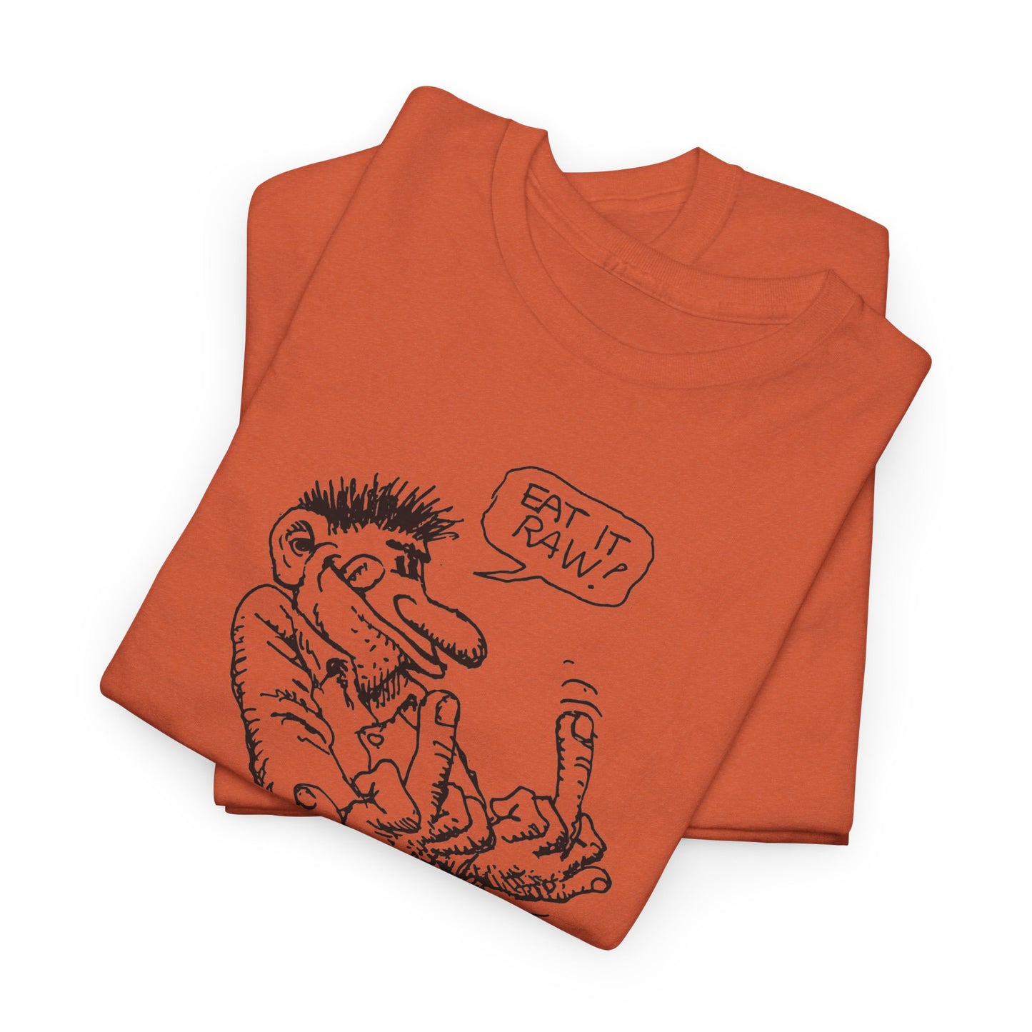 r. crumb eat it raw! double middle finger tshirt