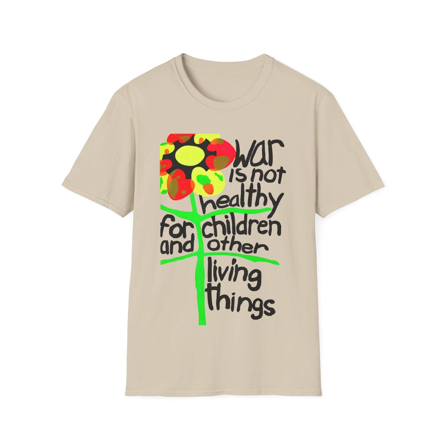 war is not healthy for children and other living things 1970's vietnam anti war poster tshirt