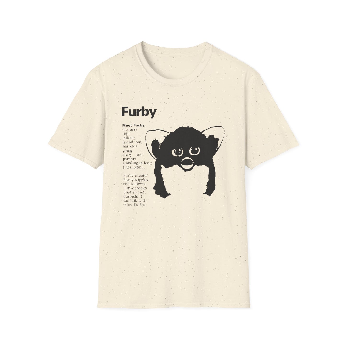 1990s furby advertisement meet furby fan art tshirt