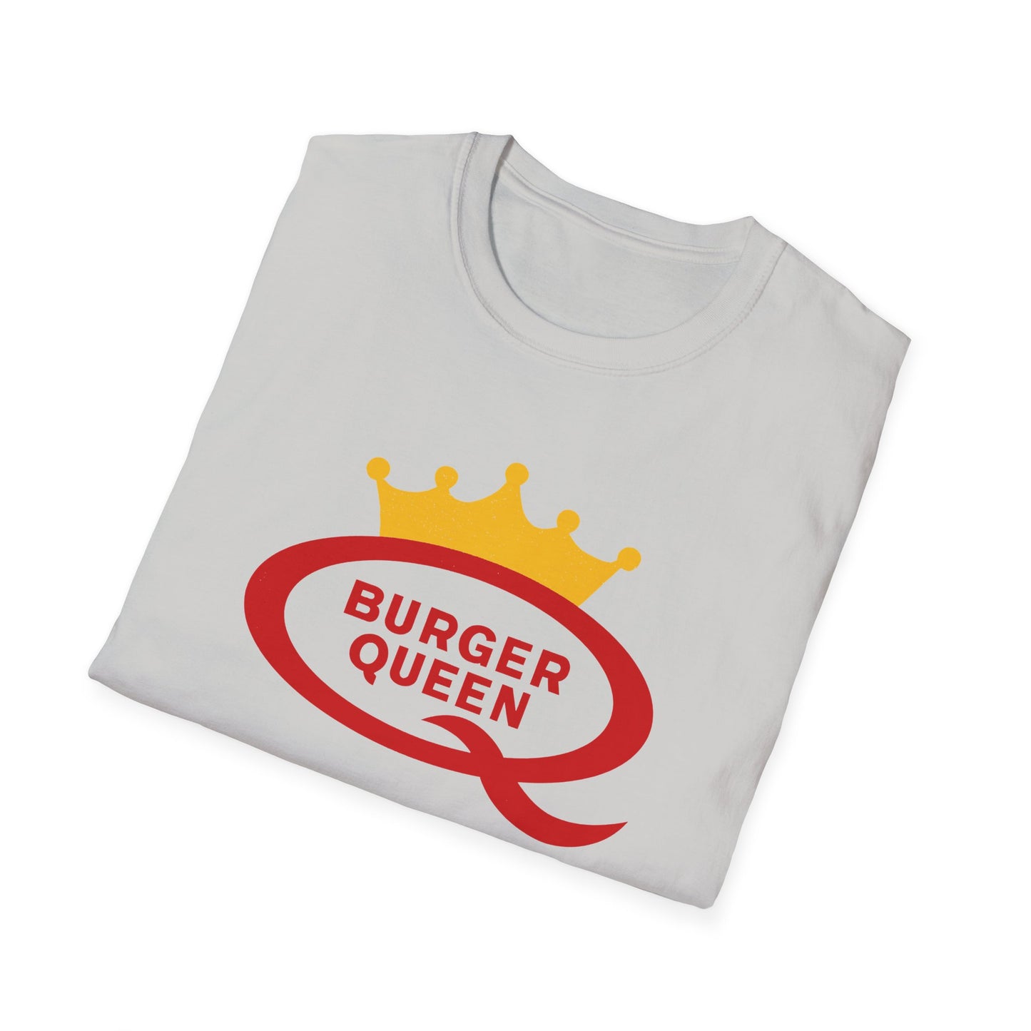 vintage defunct burger queen fast food logo tshirt