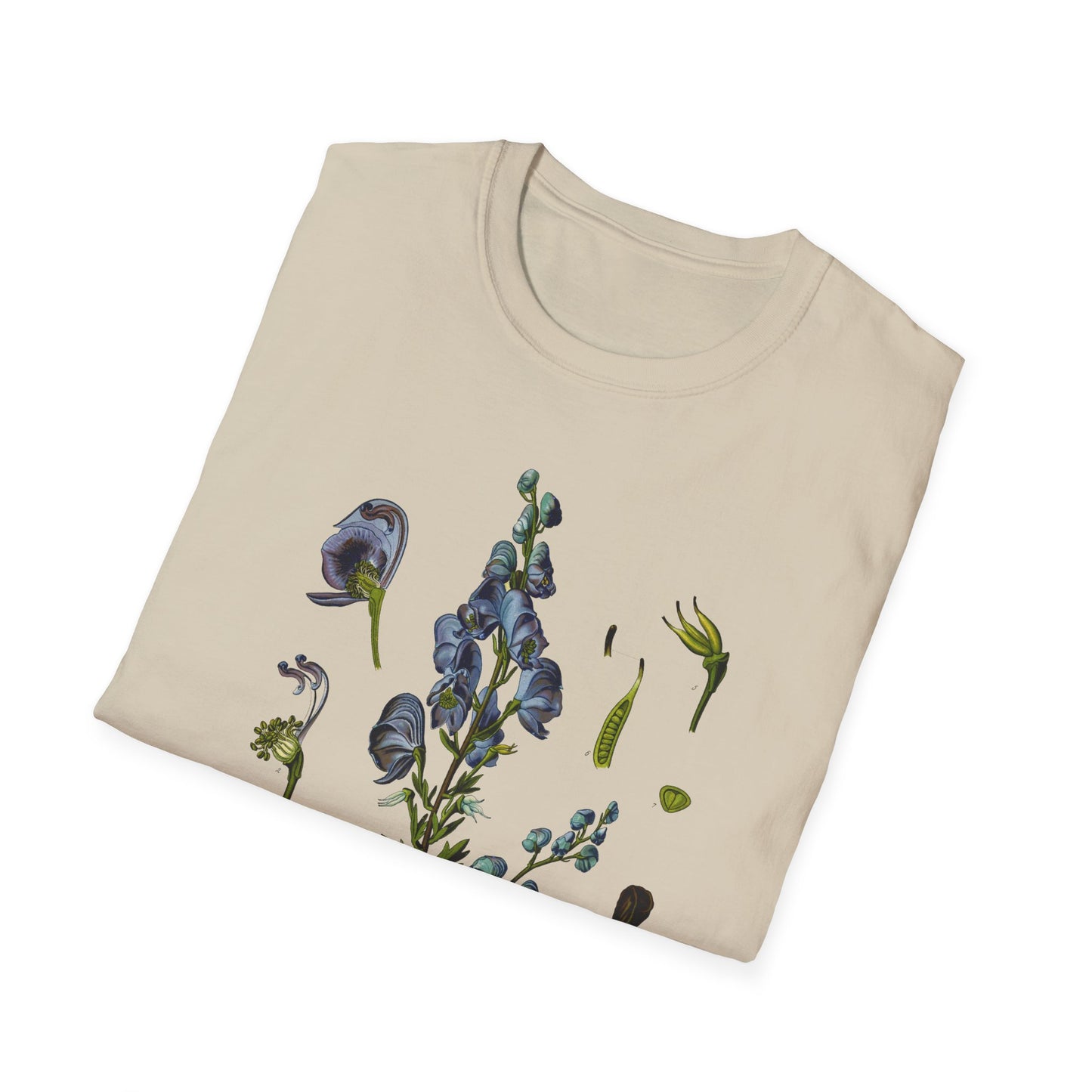 1887 wolf's bane aconitum napellus botanical print from kohler's plants by hermann adolph kohler tshirt