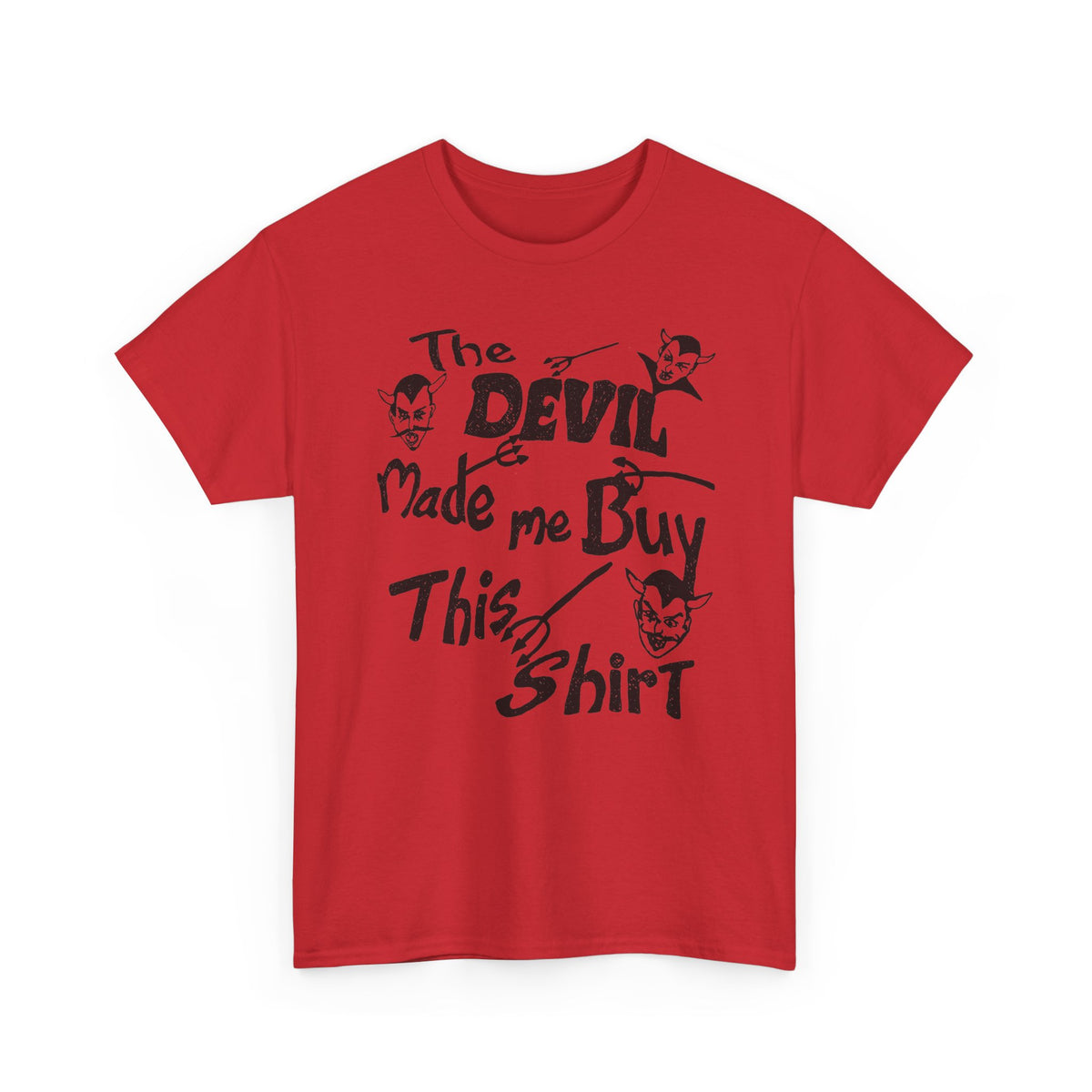 vintage the devil made me buy this shirt custom drawn reproduction tshirt