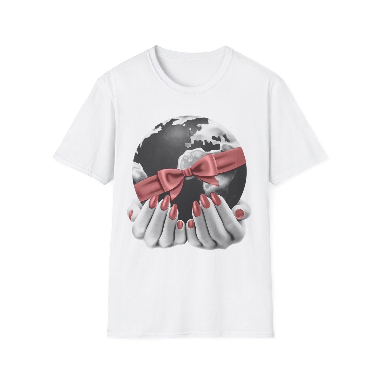 i'd give you the world 1980s graphic from a greeting card red nail version tshirt