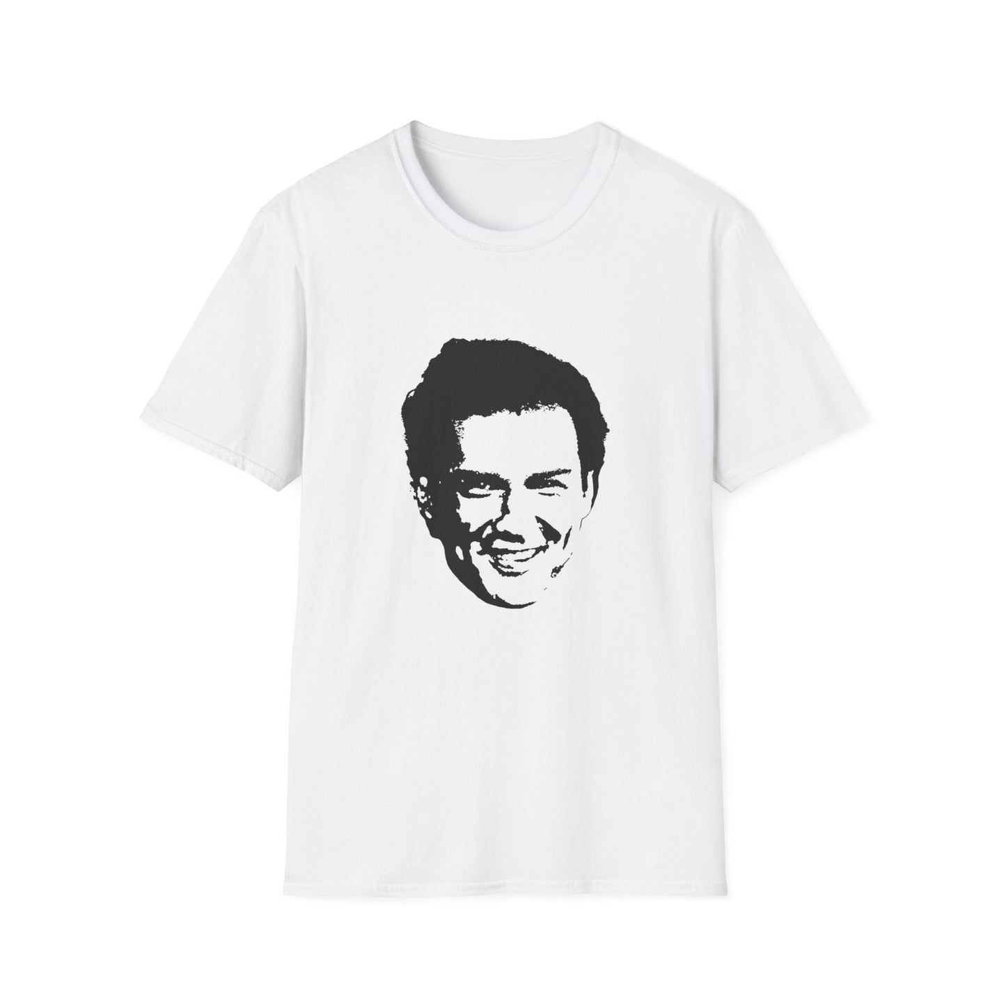 norm macdonald black stencil face tshirt