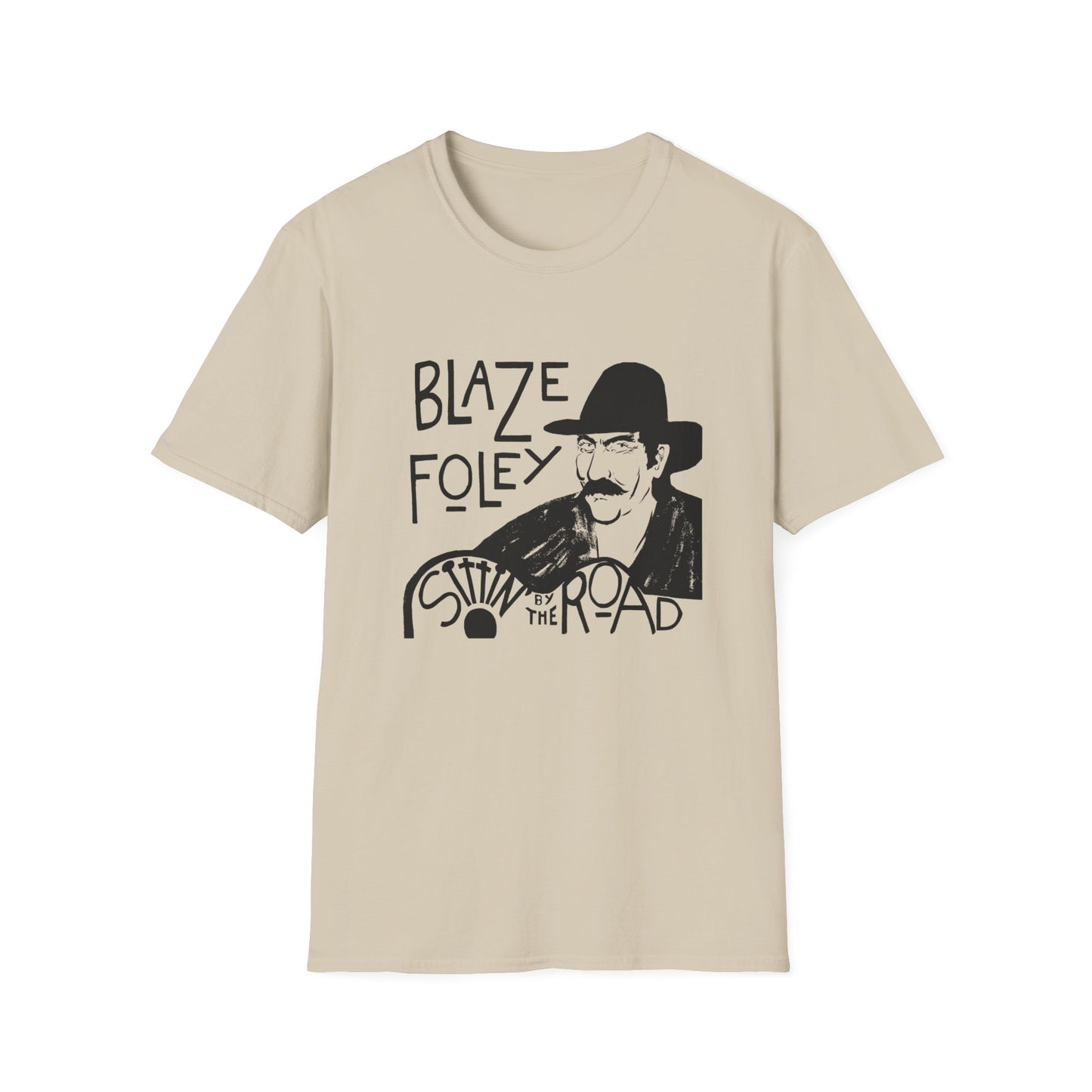 blaze foley sittin' by the road black stencil fan art tshirt