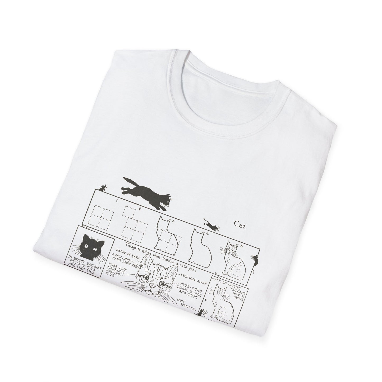 1913 book "what to draw and how to draw it" by edwin george lutz page 10 "cat" tshirt