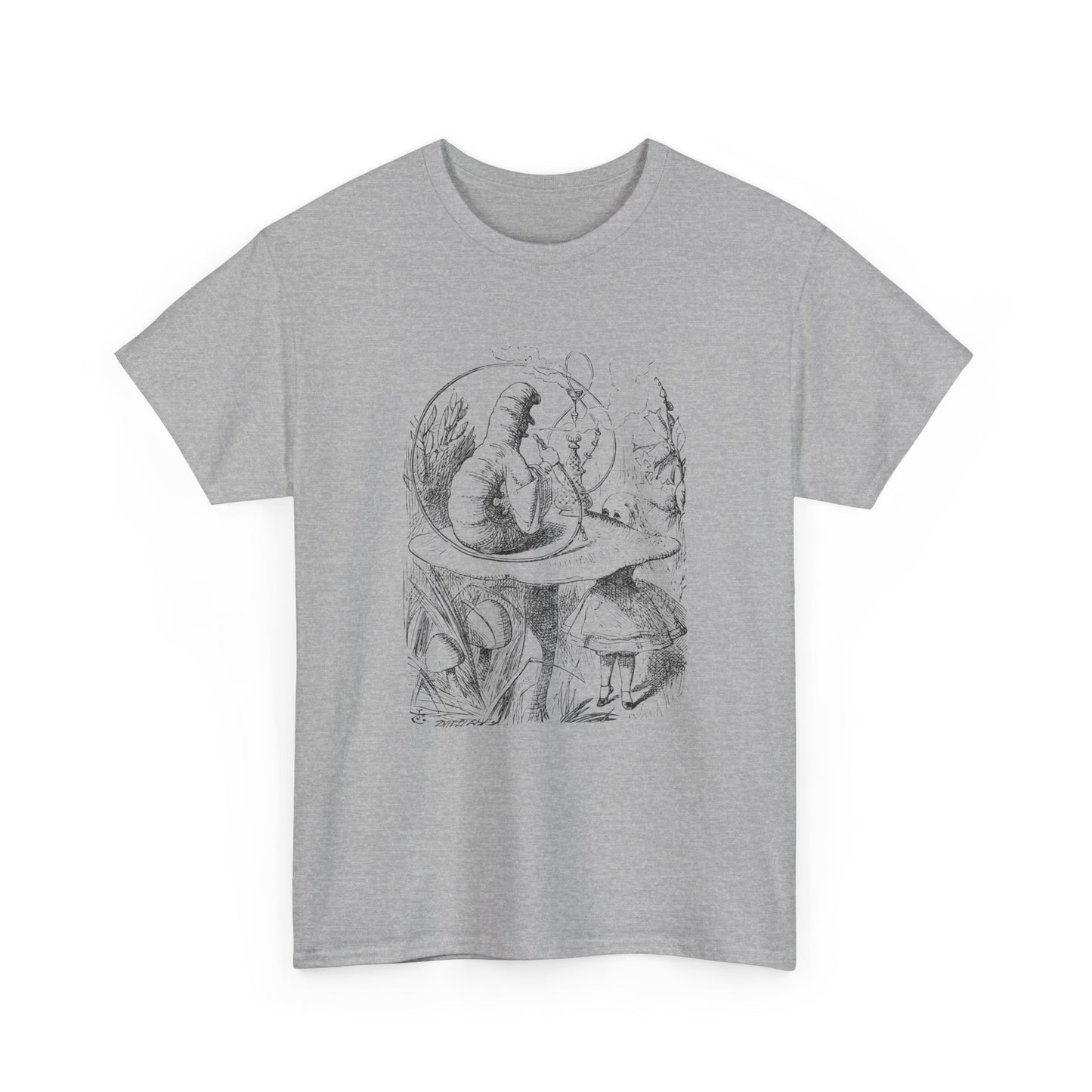 1865 alice's adventures in wonderland illustration by john tennial caterpillar tshirt