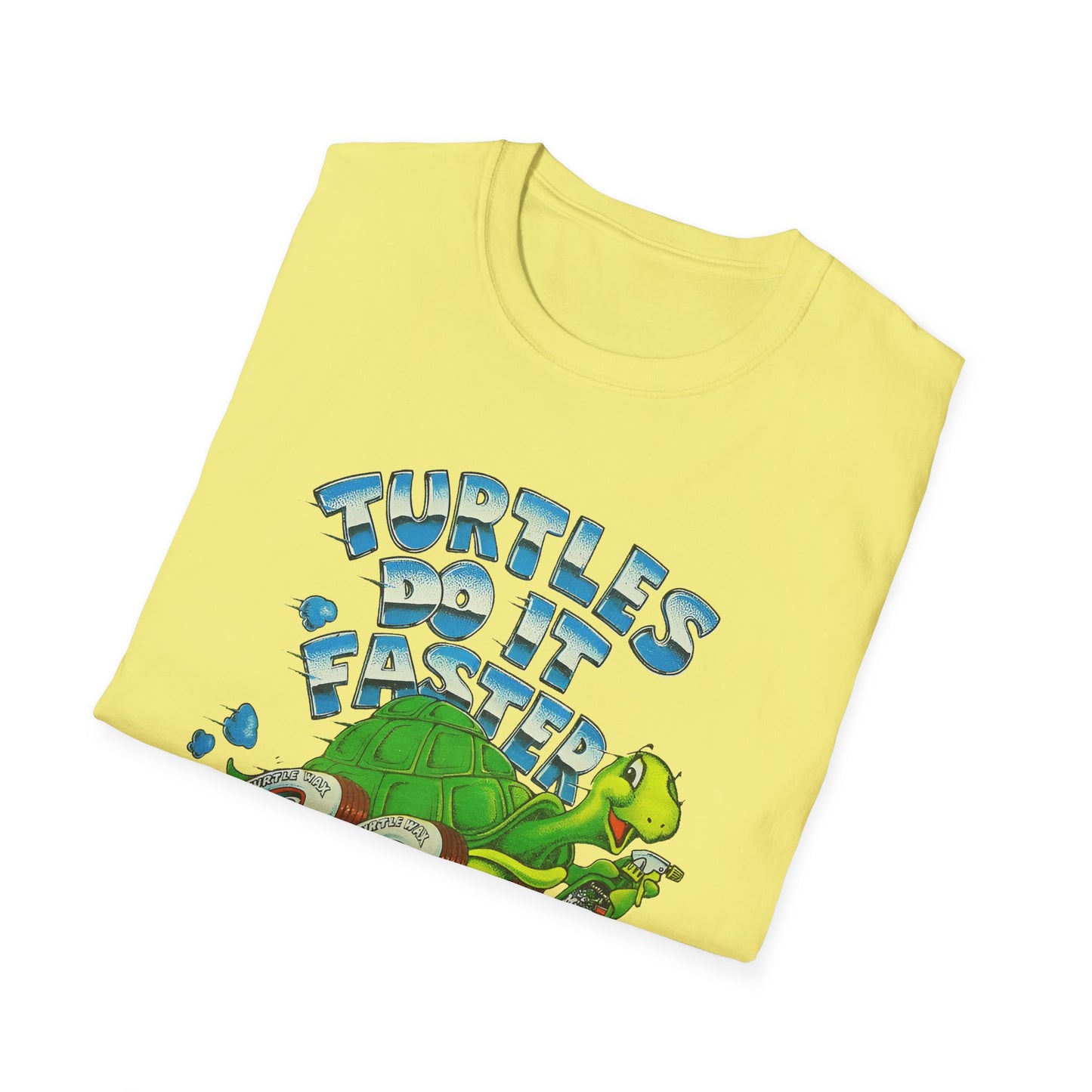 1980s turtle wax advertisement turtles do it faster reproduction tshirt