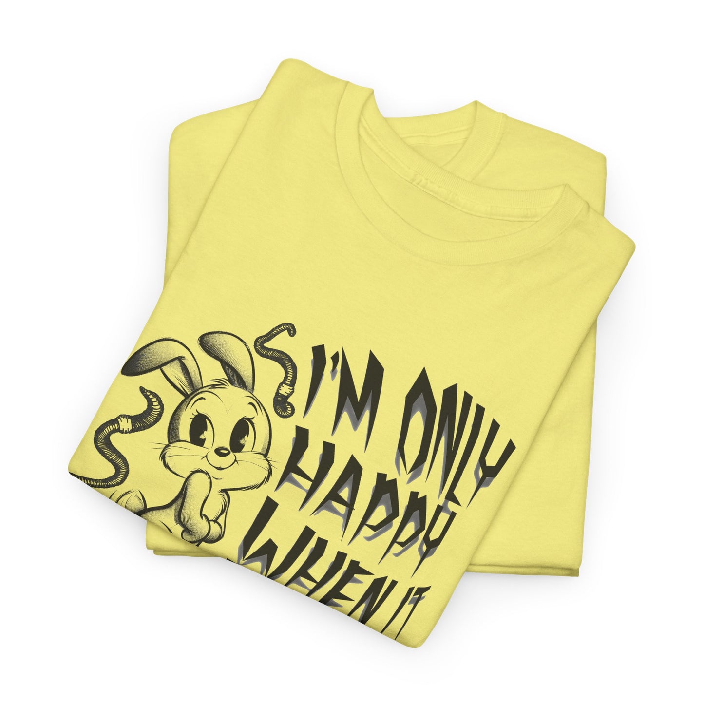 i'm only happy when it rains weird bunny worm tshirt