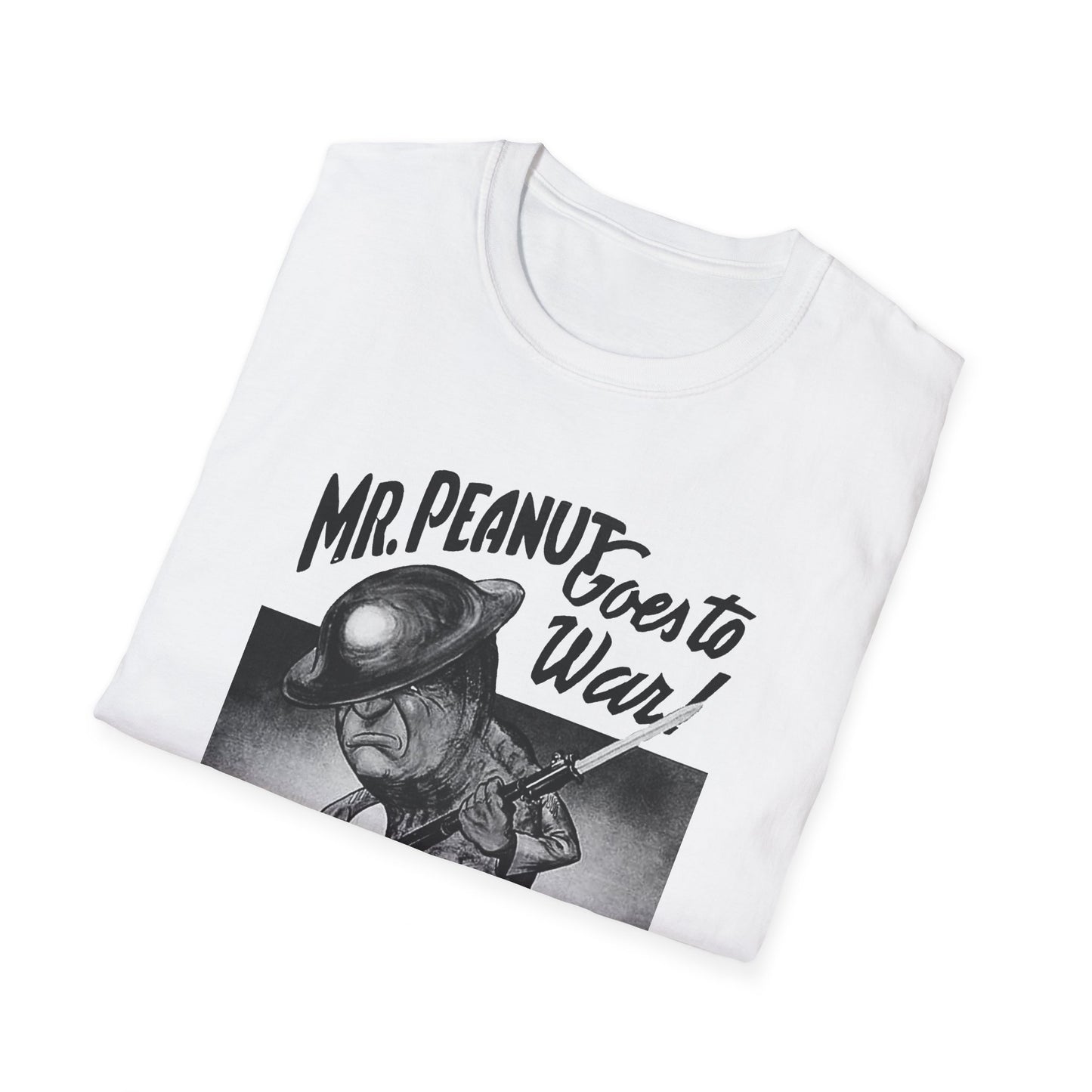 mr. peanut goes to war! vintage world war propaganda poster reproduction tshirt