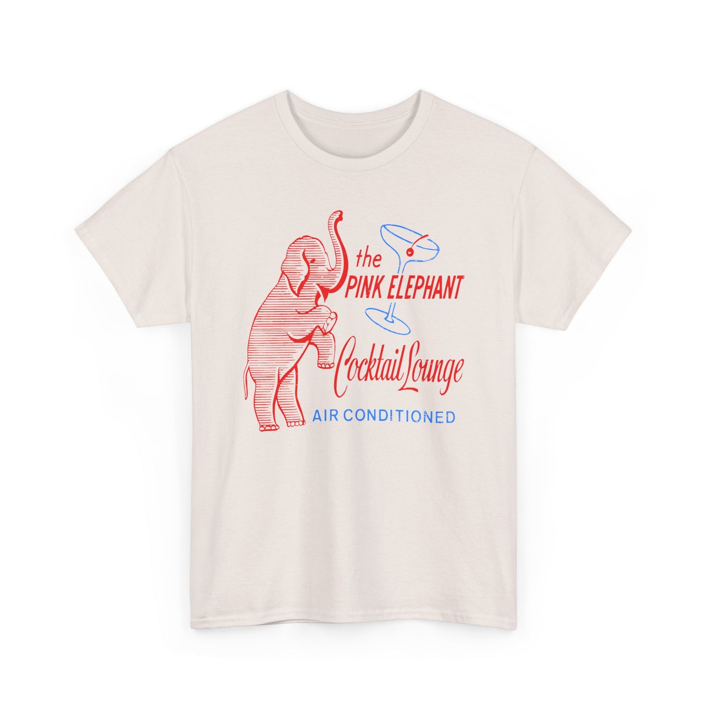 the pink elephant lounge air conditioned cocktail lounge vintage graphic custom edit tshirt