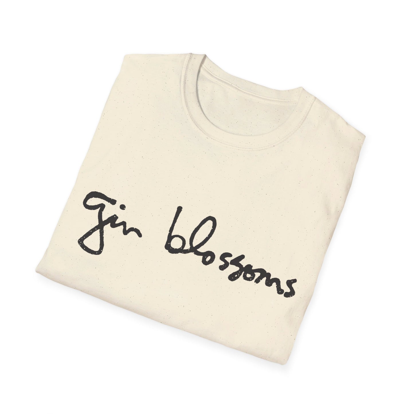 gin blossoms logo in black tshirt