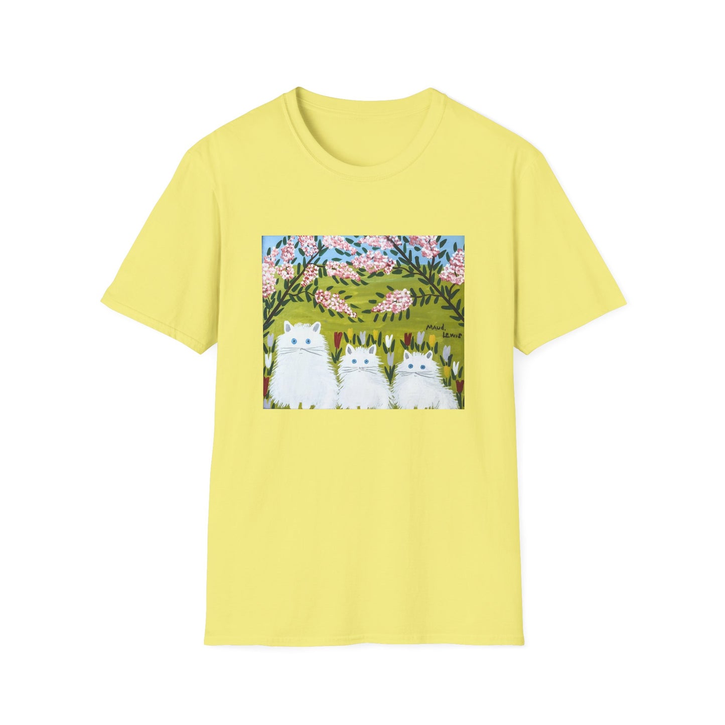 1965 maud lewis painting three white cats tshirt