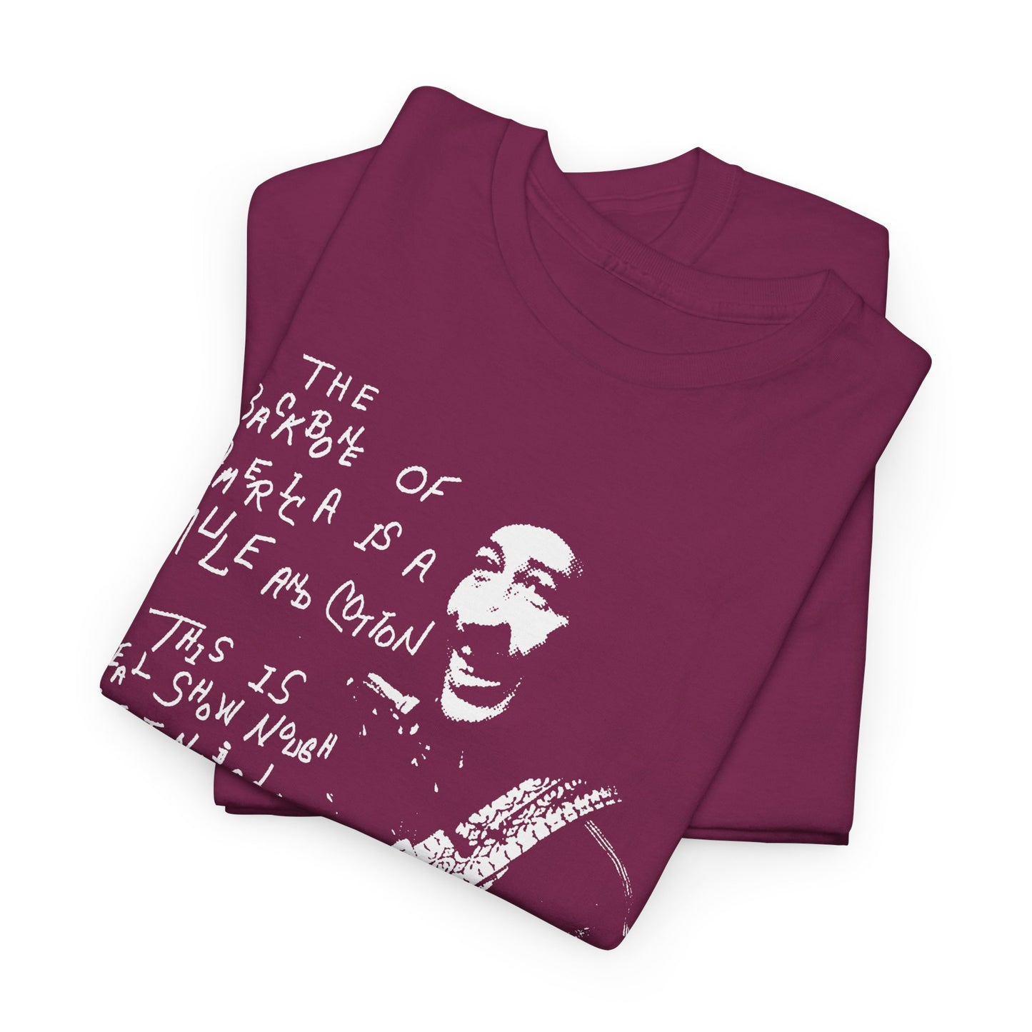 1976 the backbone of america is a mule and cotton album by abner jay stretched graphic tshirt