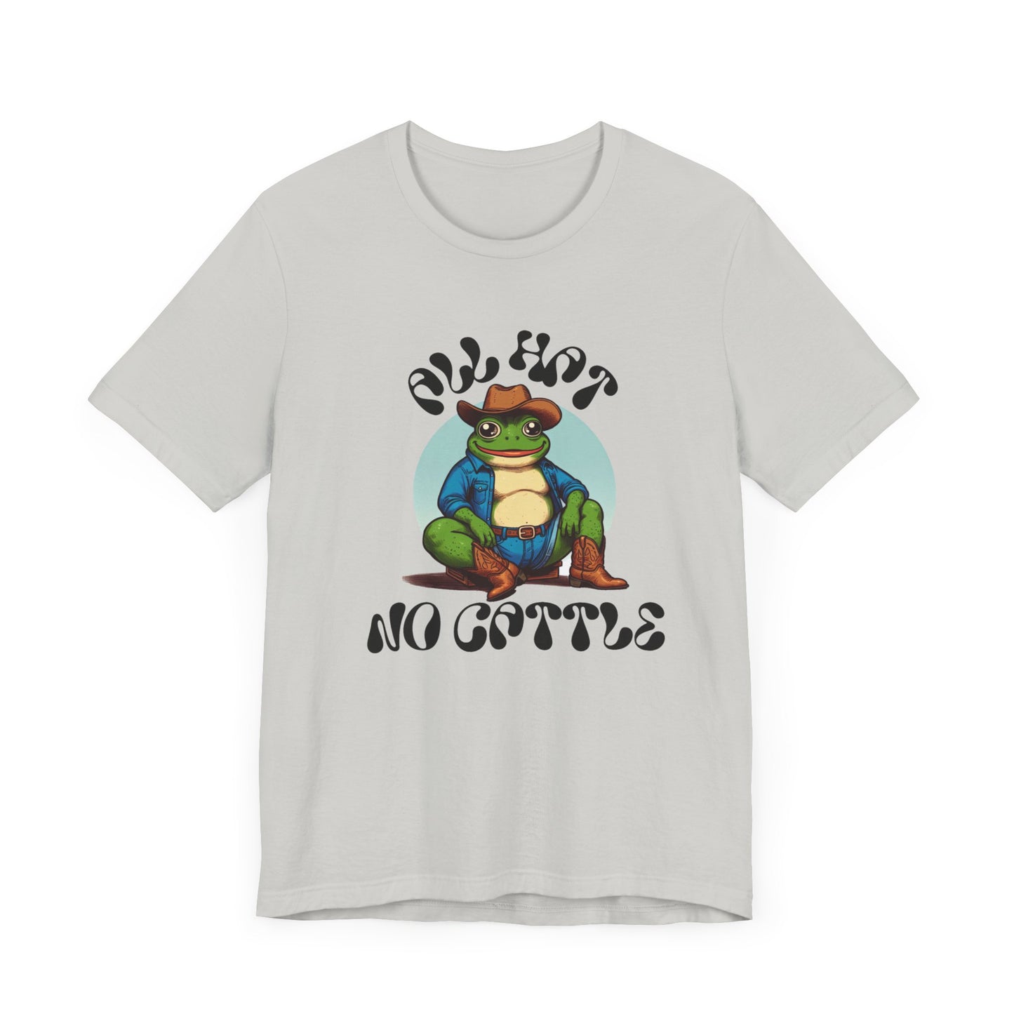 tubby frog "all hat no cattle" tshirt