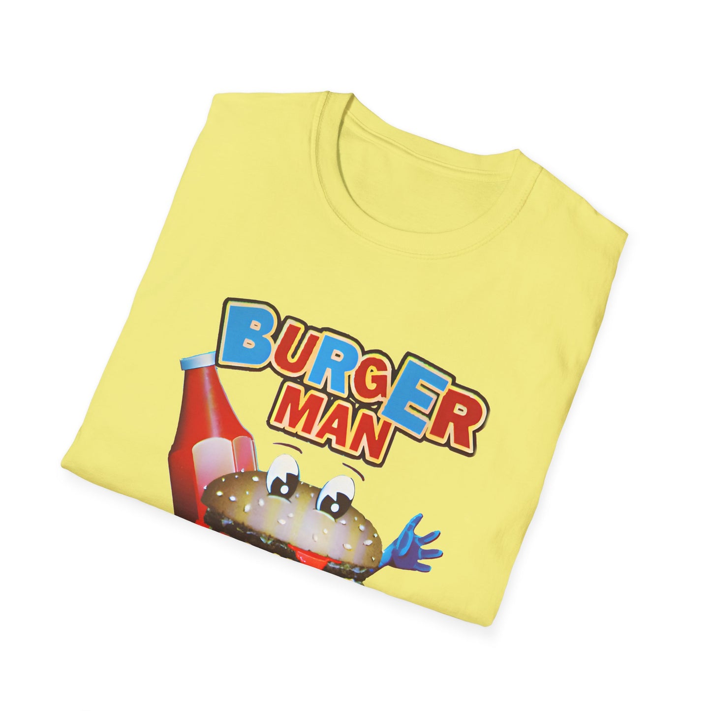 old video game burger man retro design reproduction tshirt