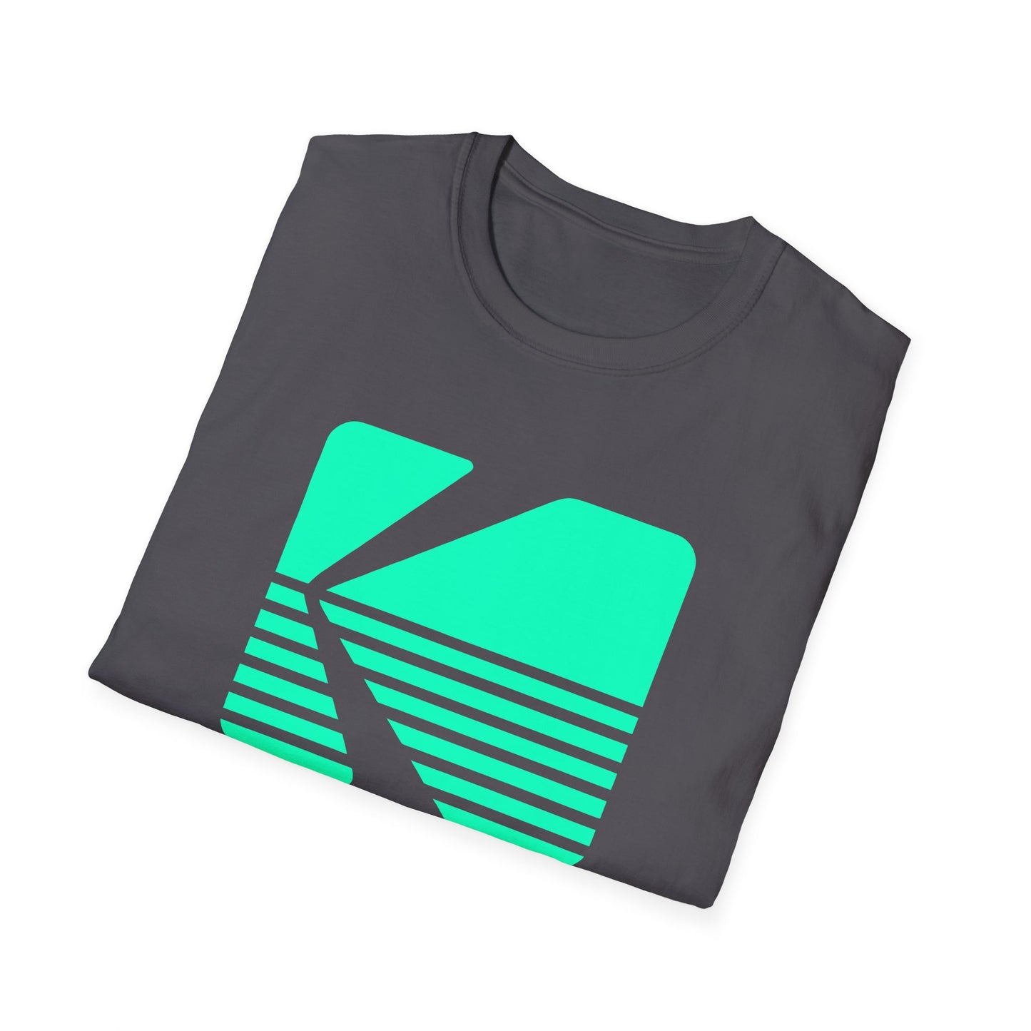 1980s vintage kodak logo in turquoise tshirt