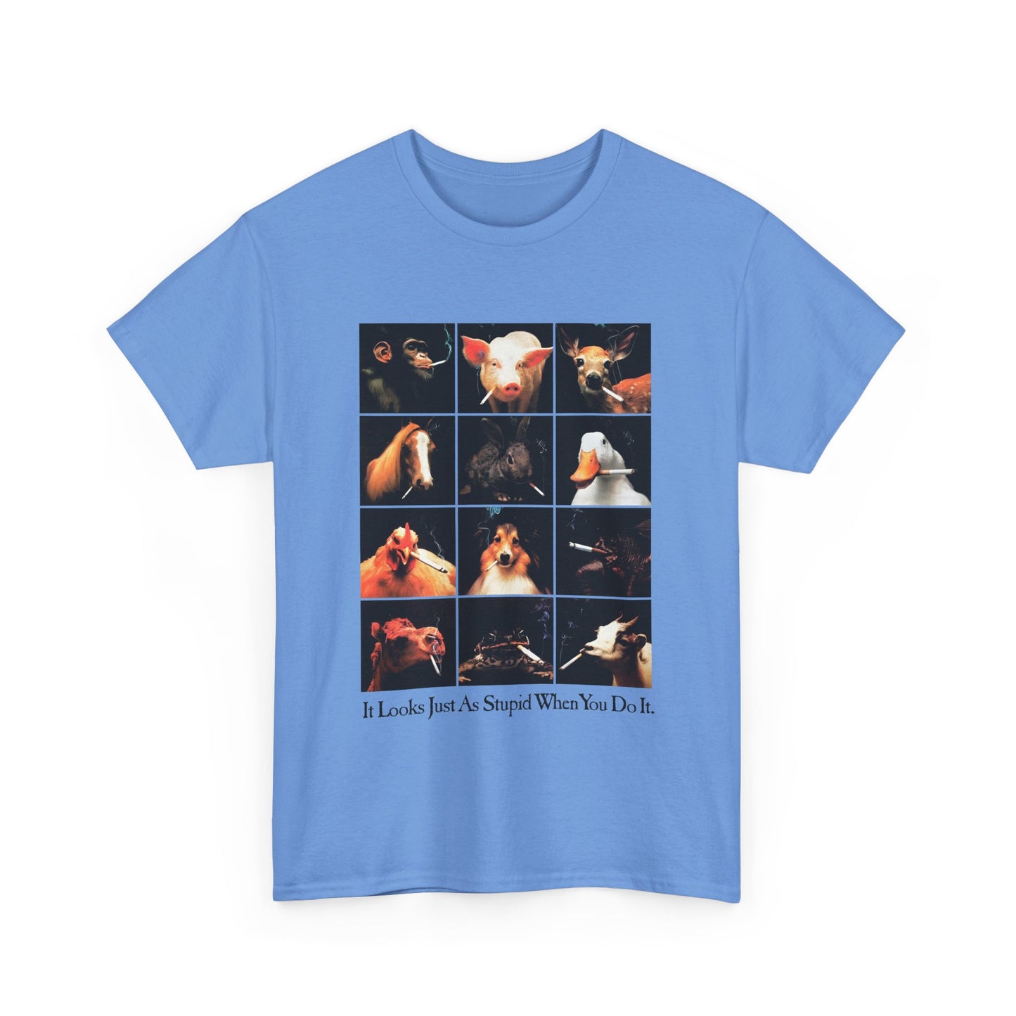 1990s anti smoking campaign poster it looks just as stupid when you do it reproduction tshirt
