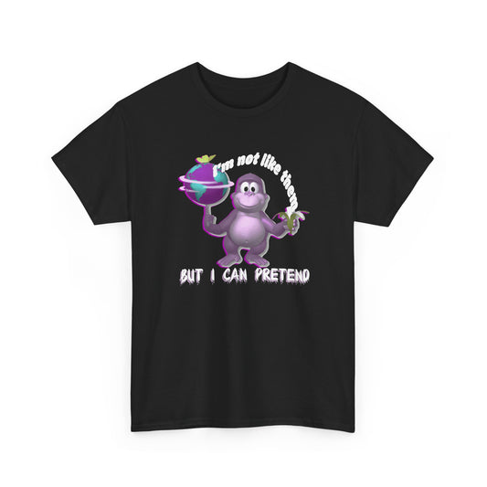 incredible graphic design bonzibuddy dumb i'm not like them but i can pretend tshirt