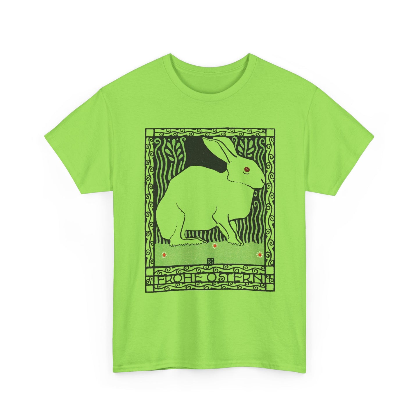 1909 josef von diveky happy easter (frohe ostern) color lithograph bunny reproduction tshirt