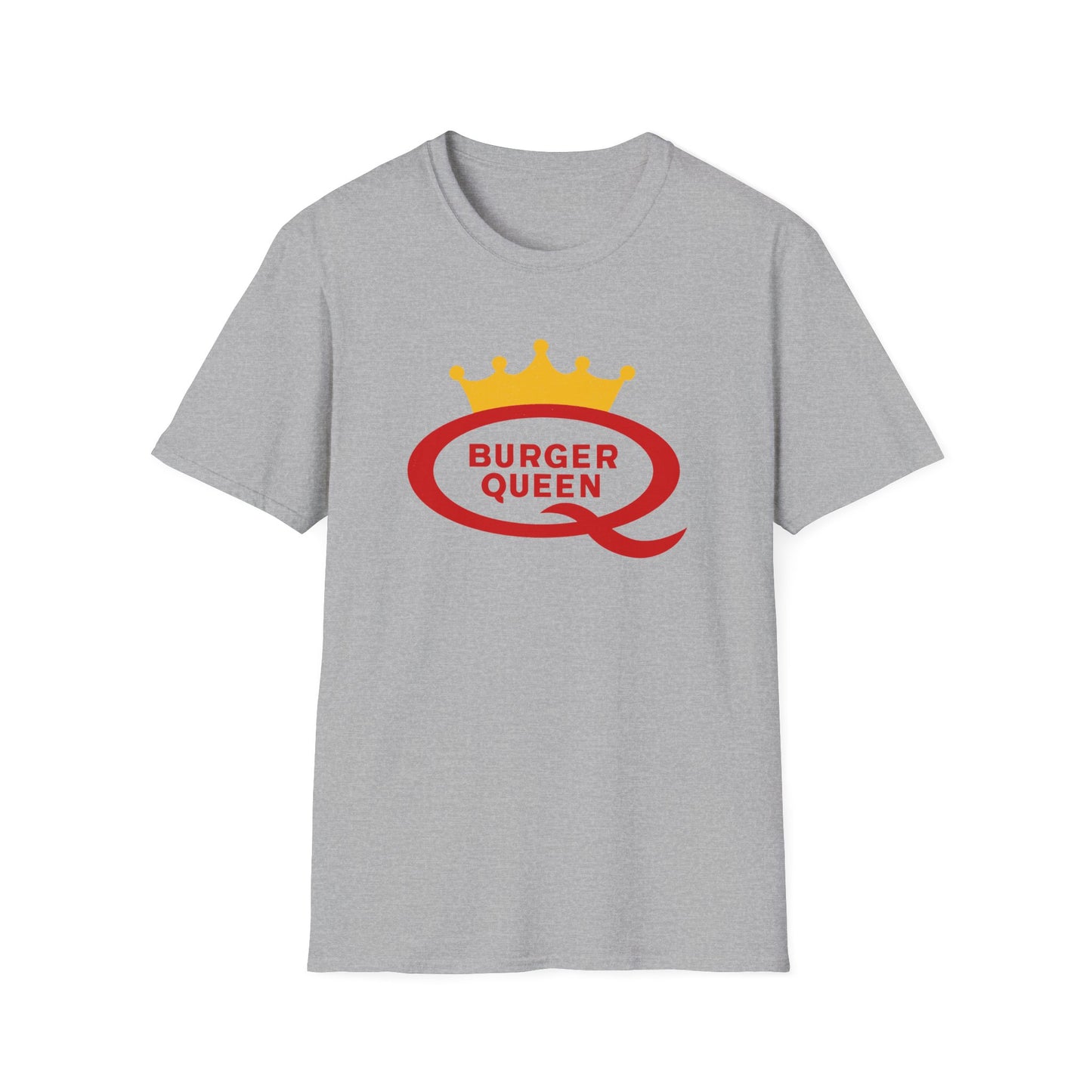 vintage defunct burger queen fast food logo tshirt