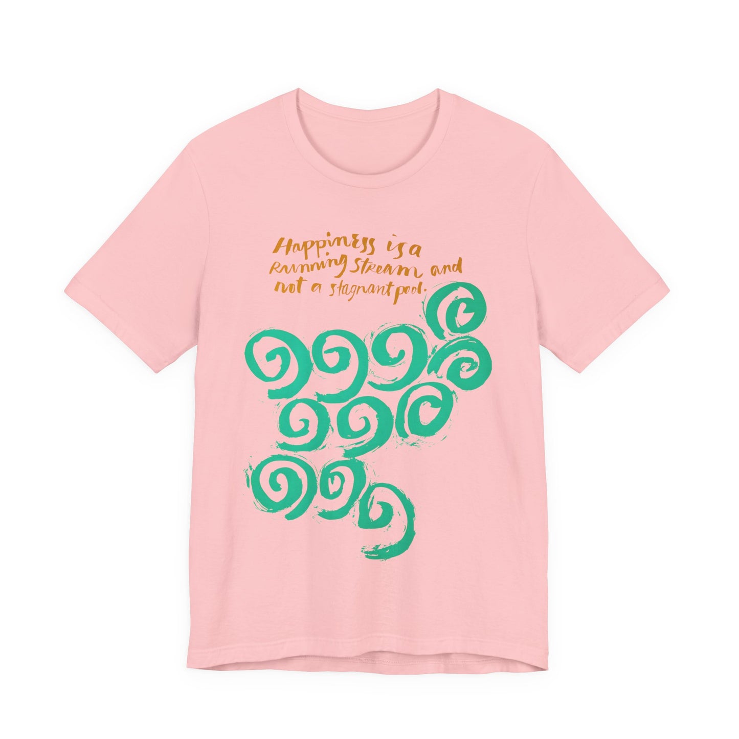 1968 mid century poster happiness is a running stream and not a stagnant pool tshirt