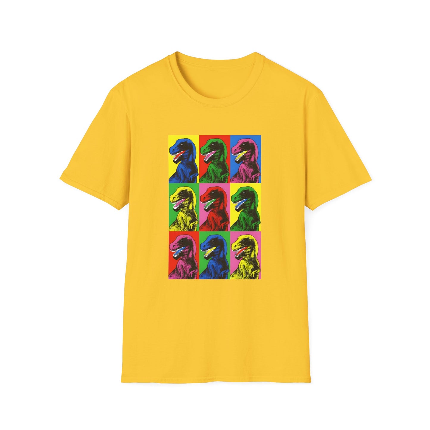 stanley desantis dinosaur pop art as worn by steven spielberg on jurassic park 1993 movie set tshirt