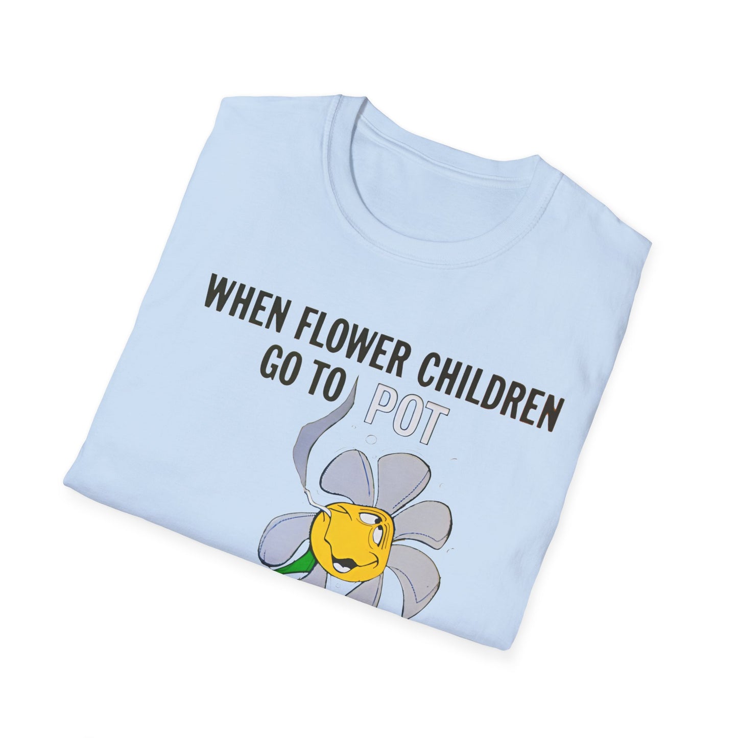 1960s/70s anti-drug poster tshirt "when flower children go to pot, they become blooming idiots?" by smartset smarteen s.o.s tshirt