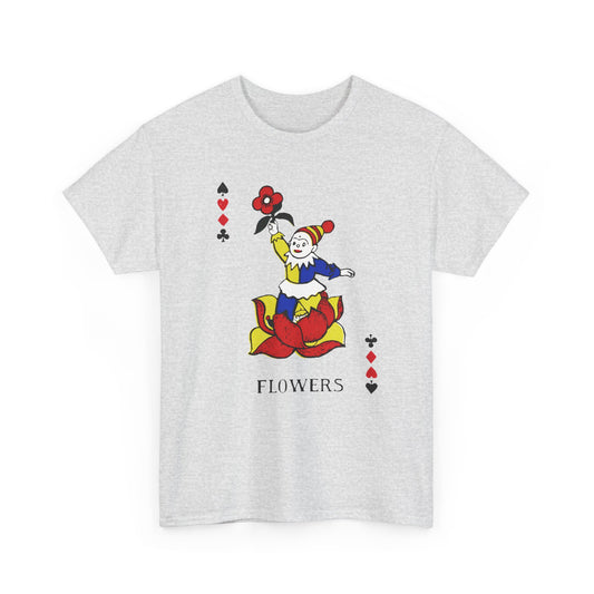 vintage children playing cards flowers reproduction tshirt