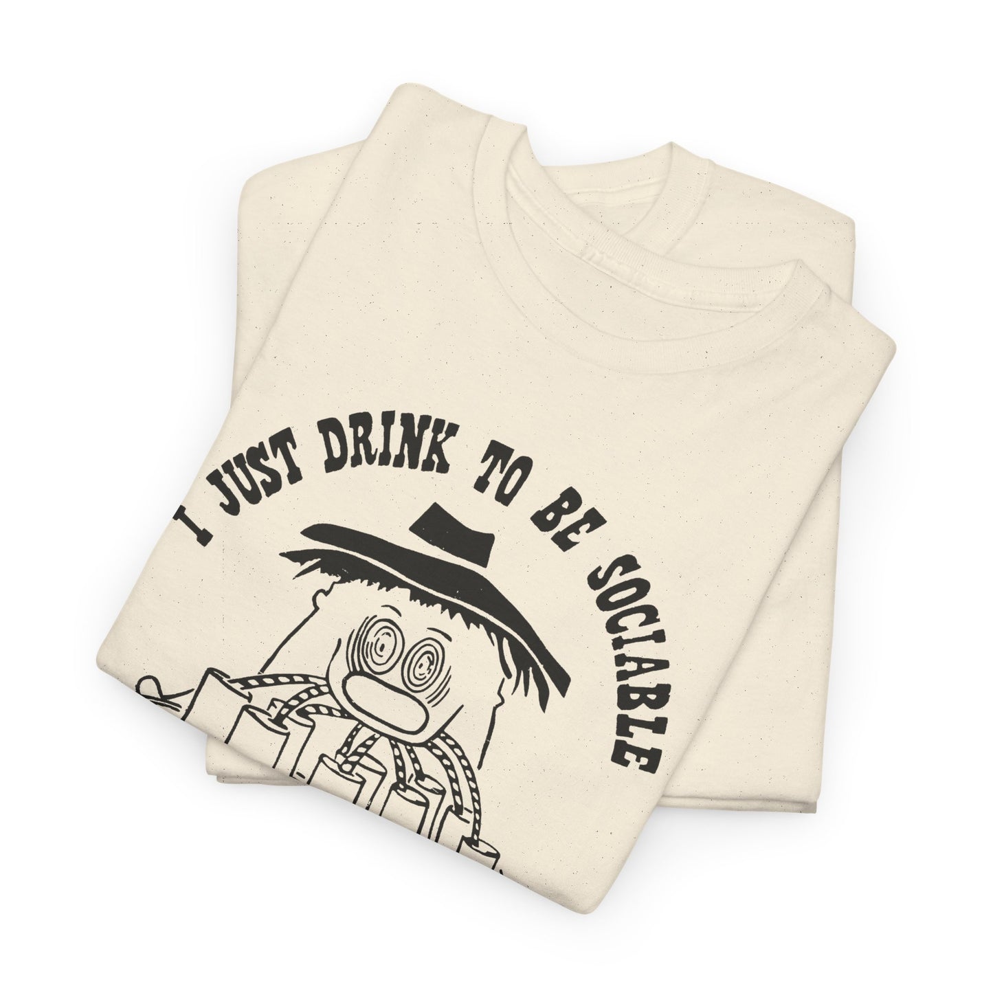 vintage i just drink to be sociable reproduction tshirt