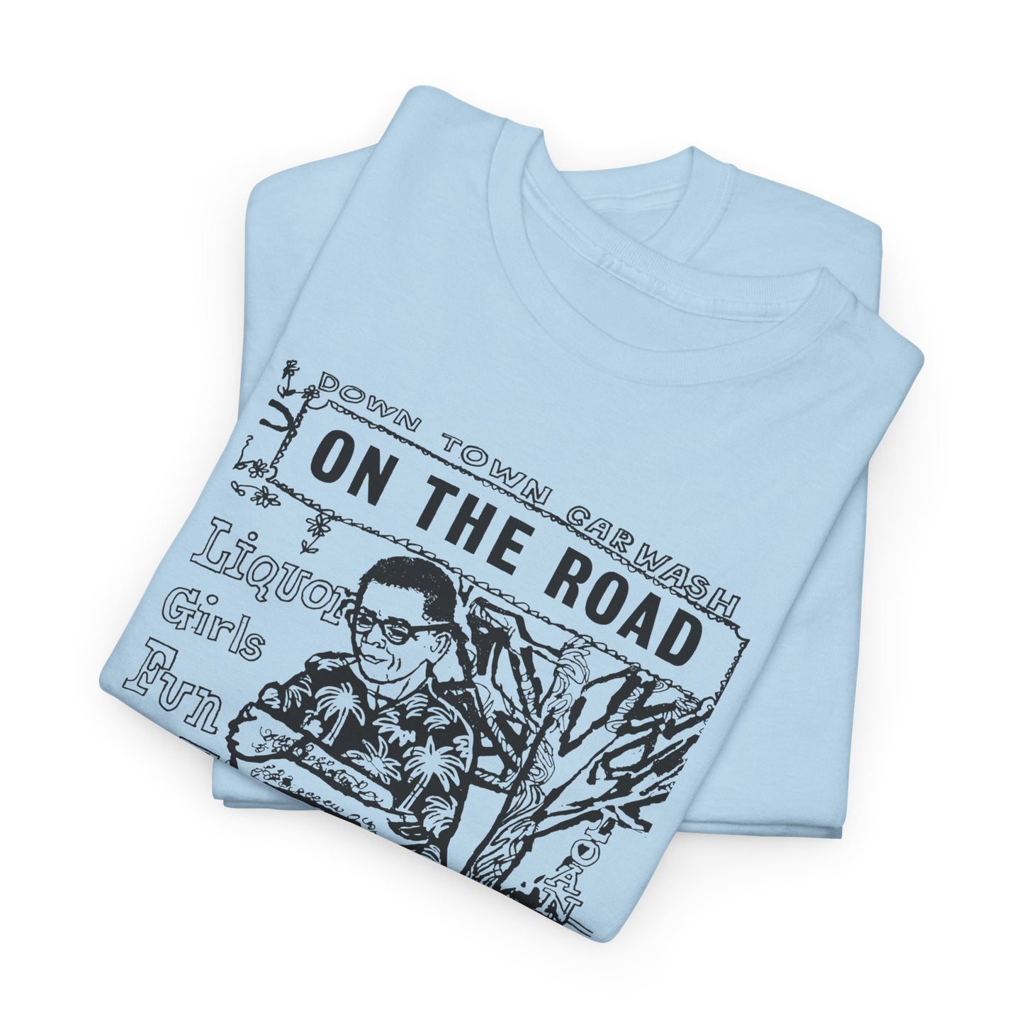 1957 on the road book cover illustration by len deighton reproduction tshirt