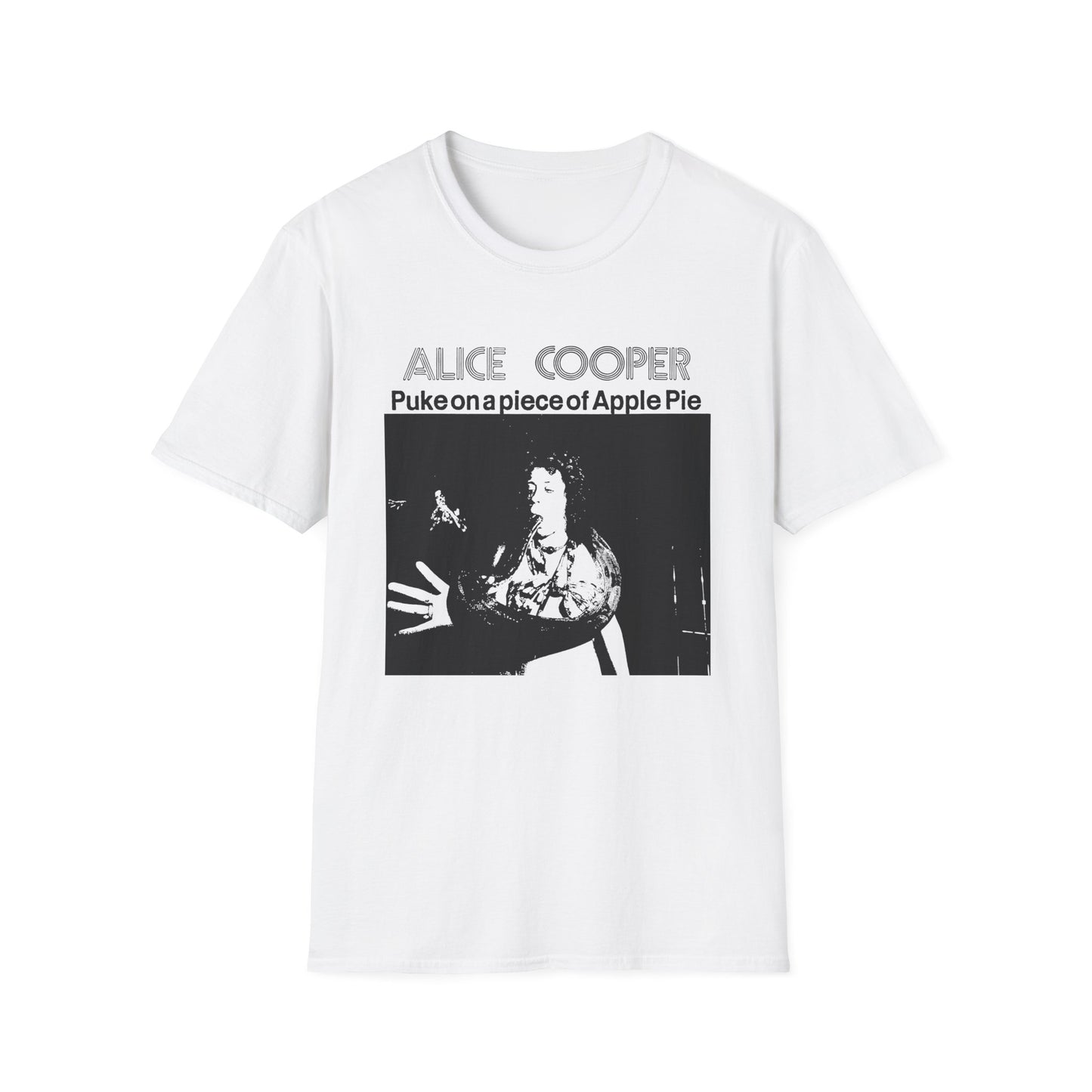alice cooper puke on a piece of apple pie bootleg from detroit show 1971 tshirt