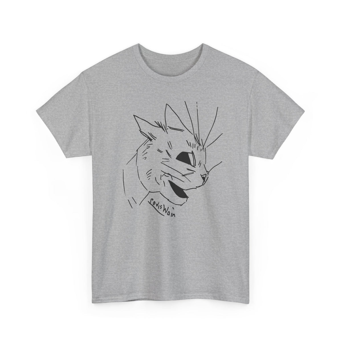 louis wain cubist style cat sketch tshirt