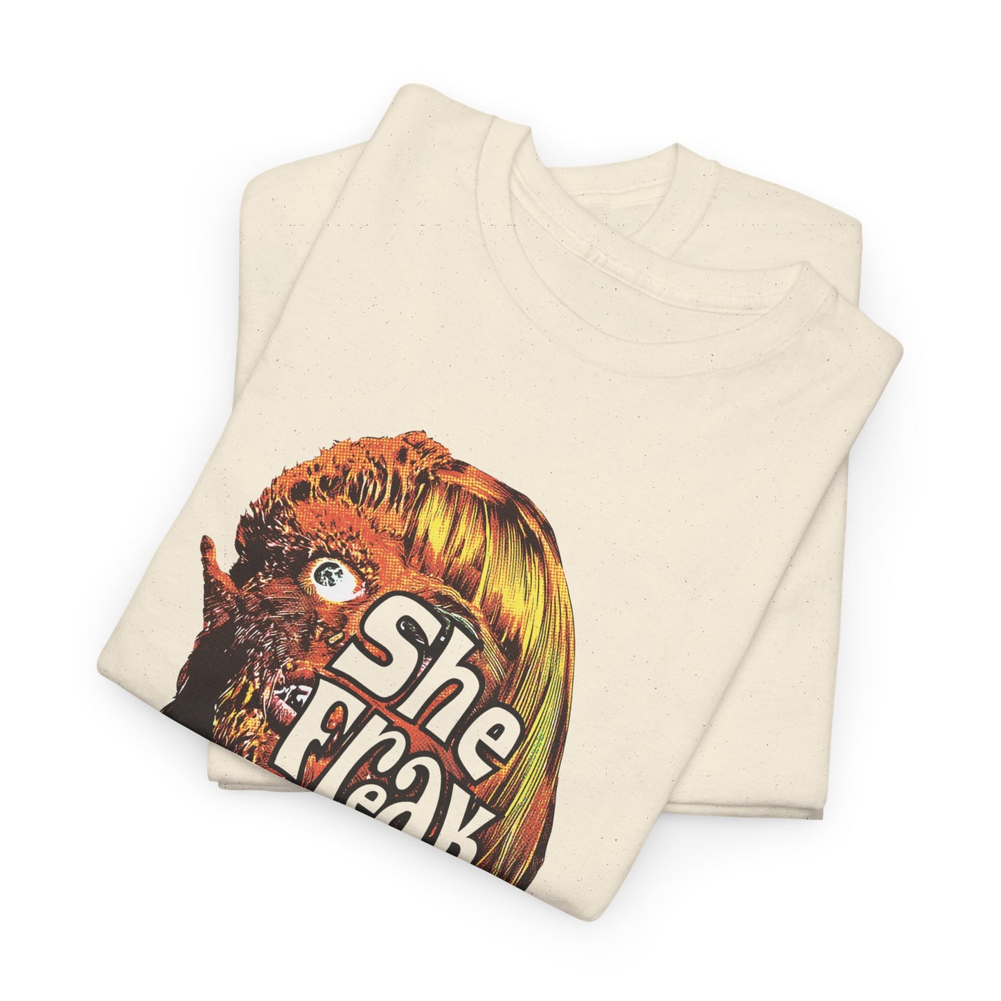 she freak 1967 exploitation horror film comic halftone style tshirt