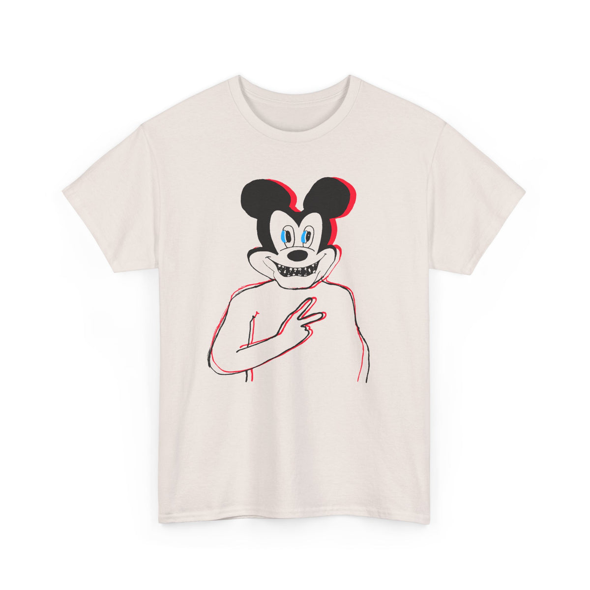1960s british underground magazine peace sign mouse fan art edit with color tshirt