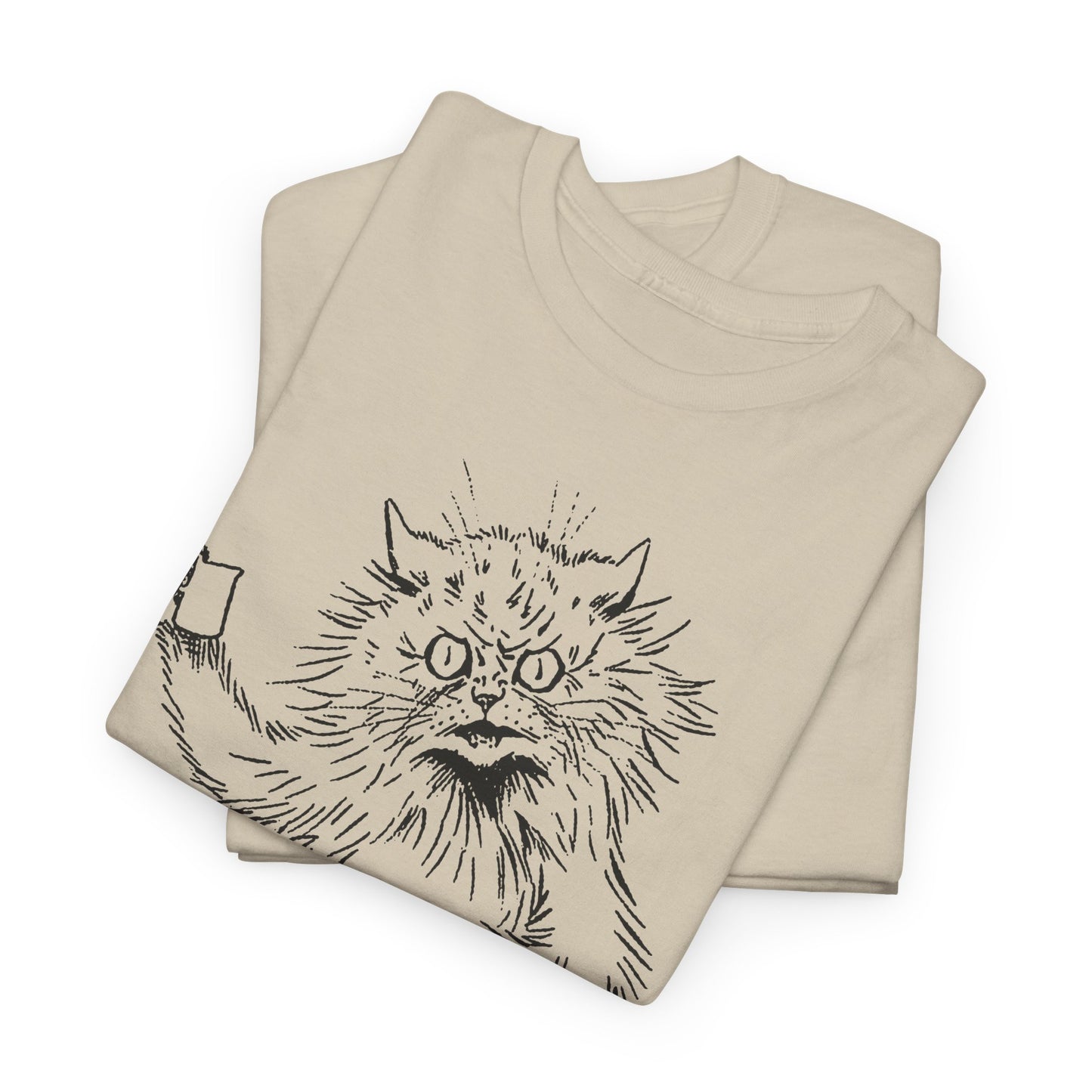 louis wain angry cat with cup reproduction tshirt
