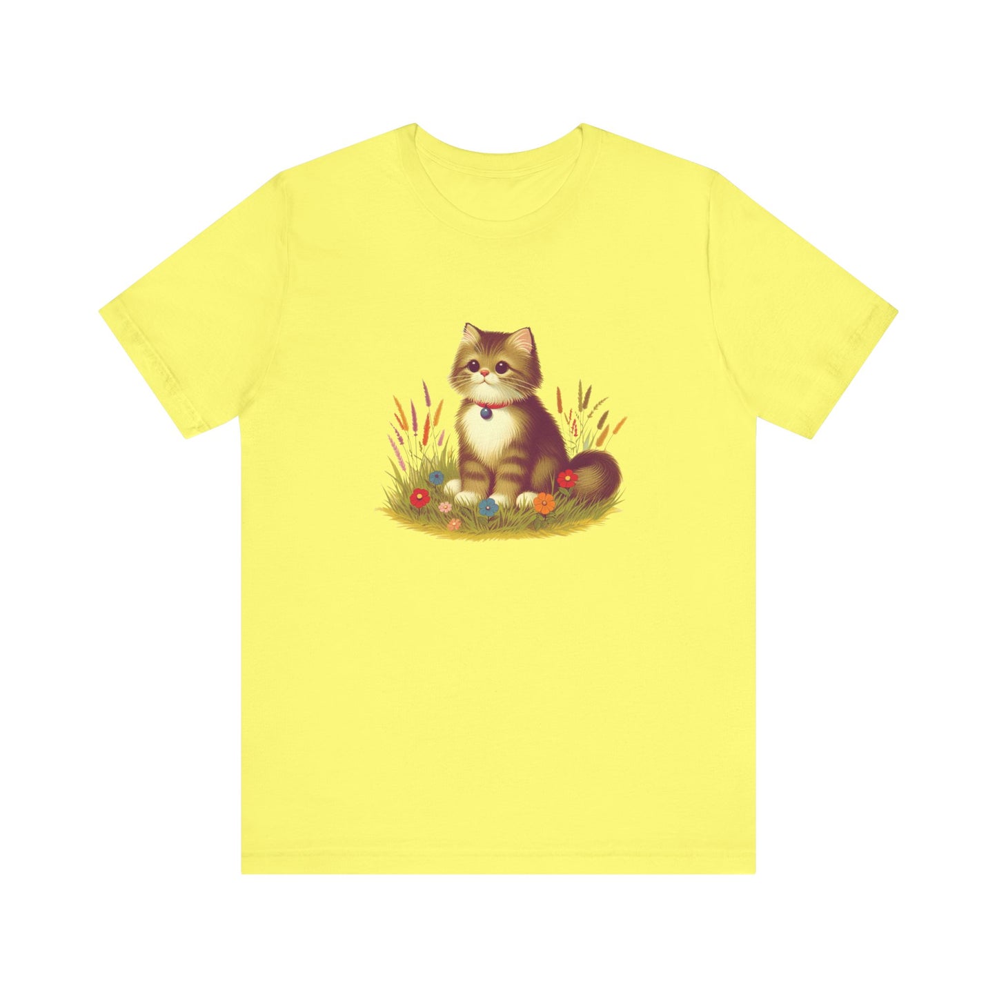 cute cat sitting in the grass tshirt