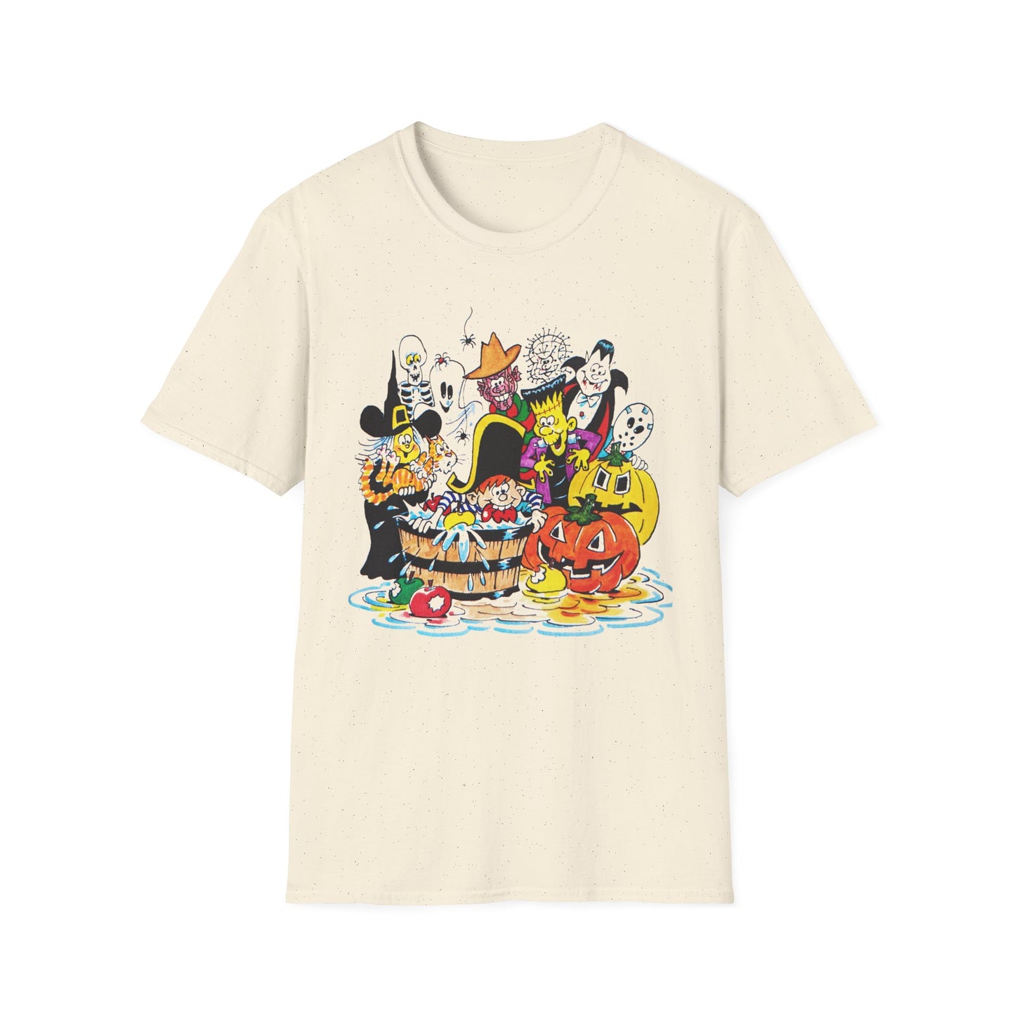 adorable cartoon witches, skeletons, jasons, freddys, and pumpkins halloween tshirt