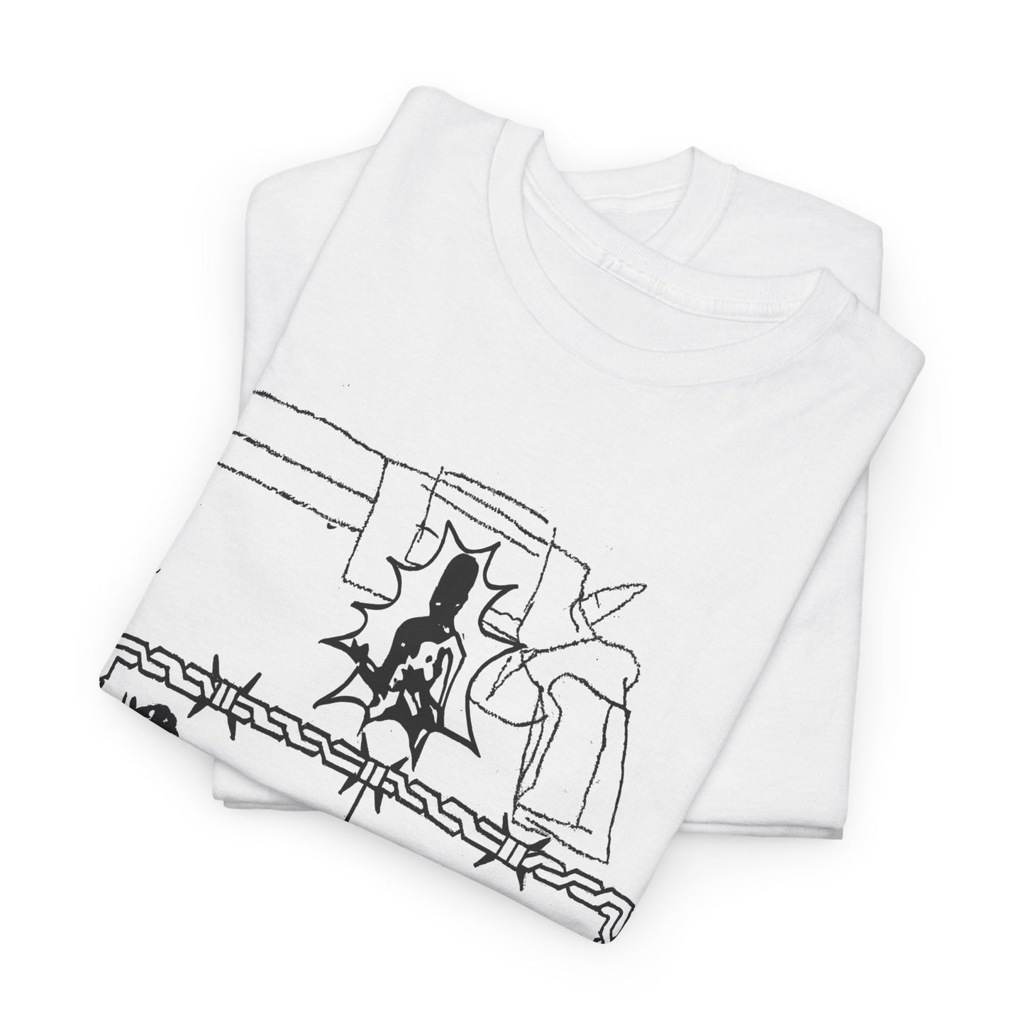 unknown gun and sheep illustration reproduction tshirt