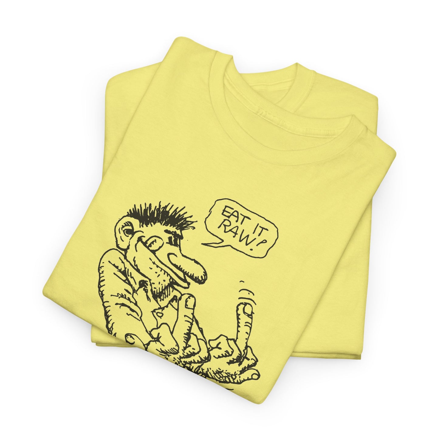 r. crumb eat it raw! double middle finger tshirt