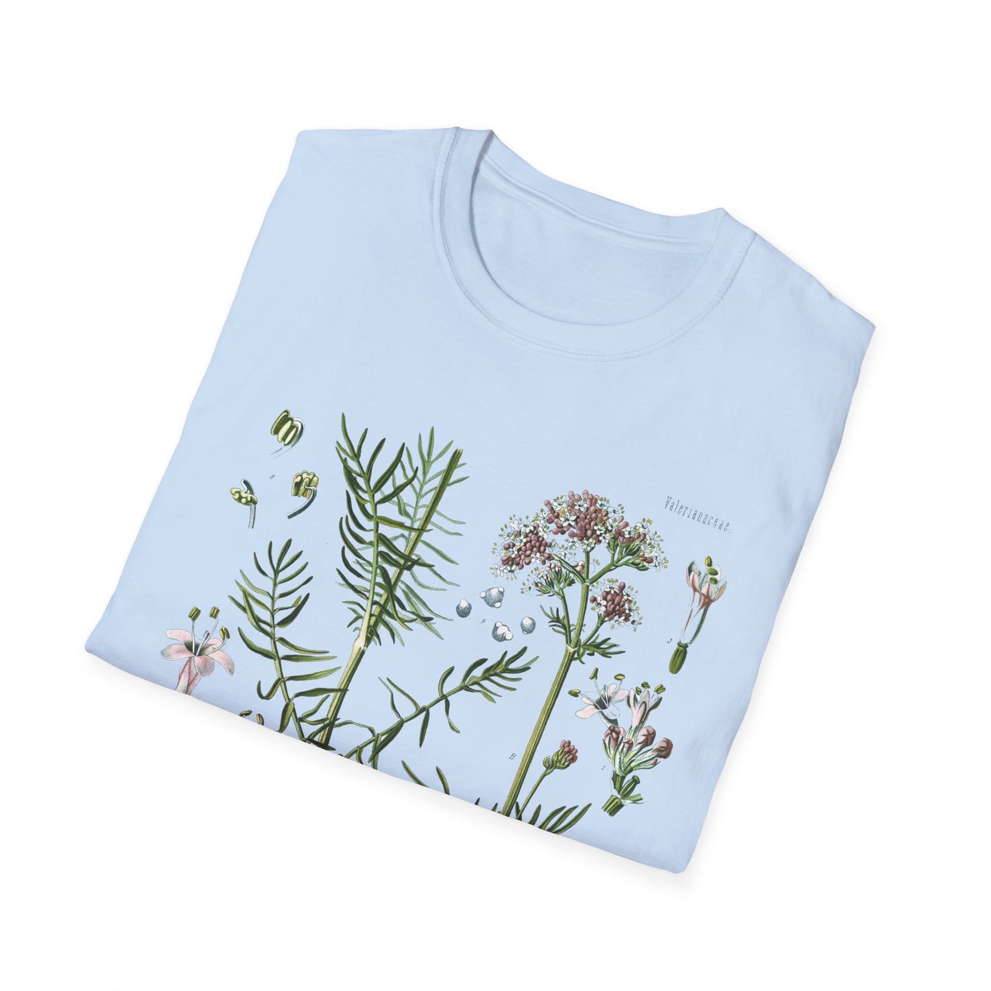 1887 valerian herb valeriana officinalis botanical print from kohler's plants by hermann adolph kohler tshirt