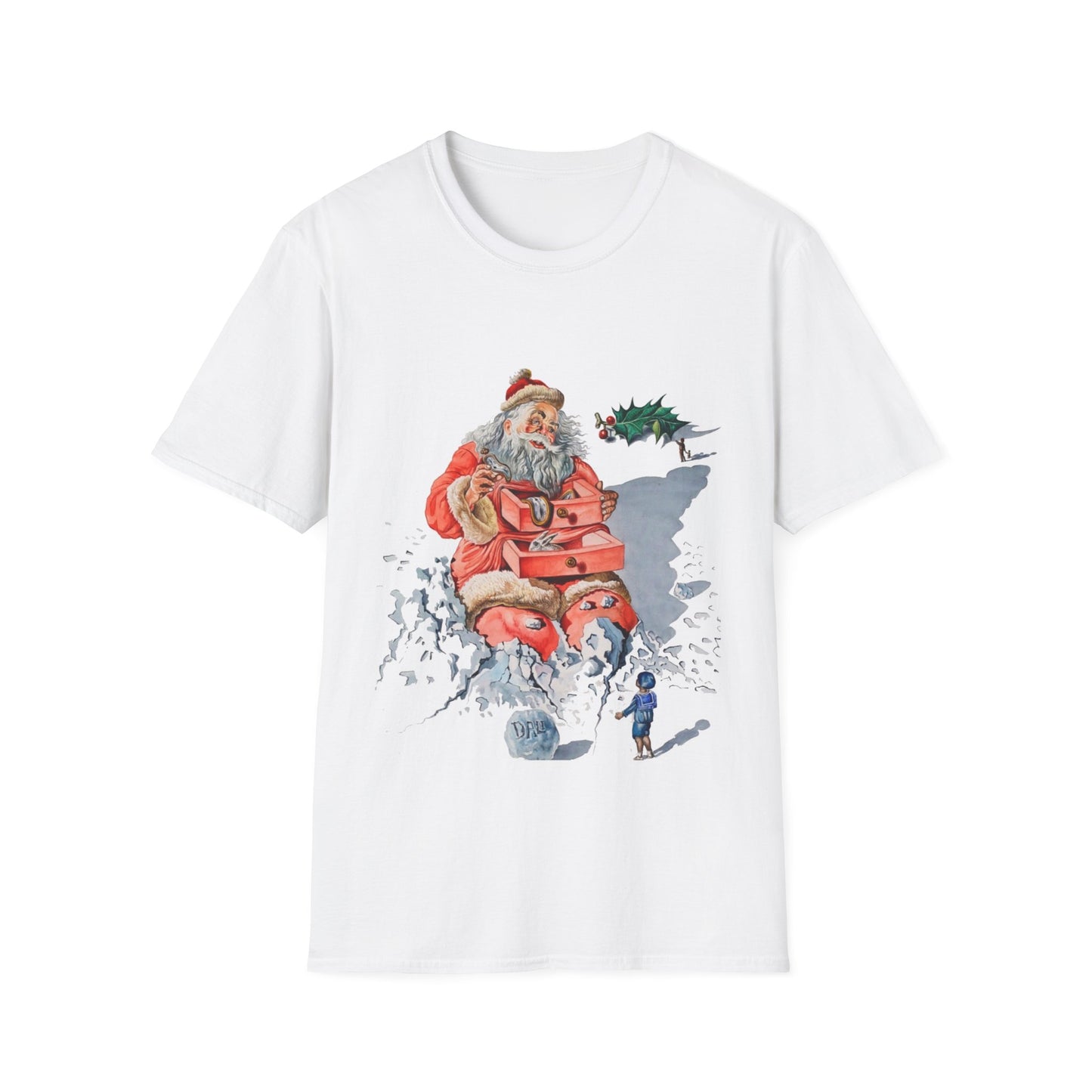 salvador dali's 1948 "santa with drawers" christmas card for hallmark tshirt