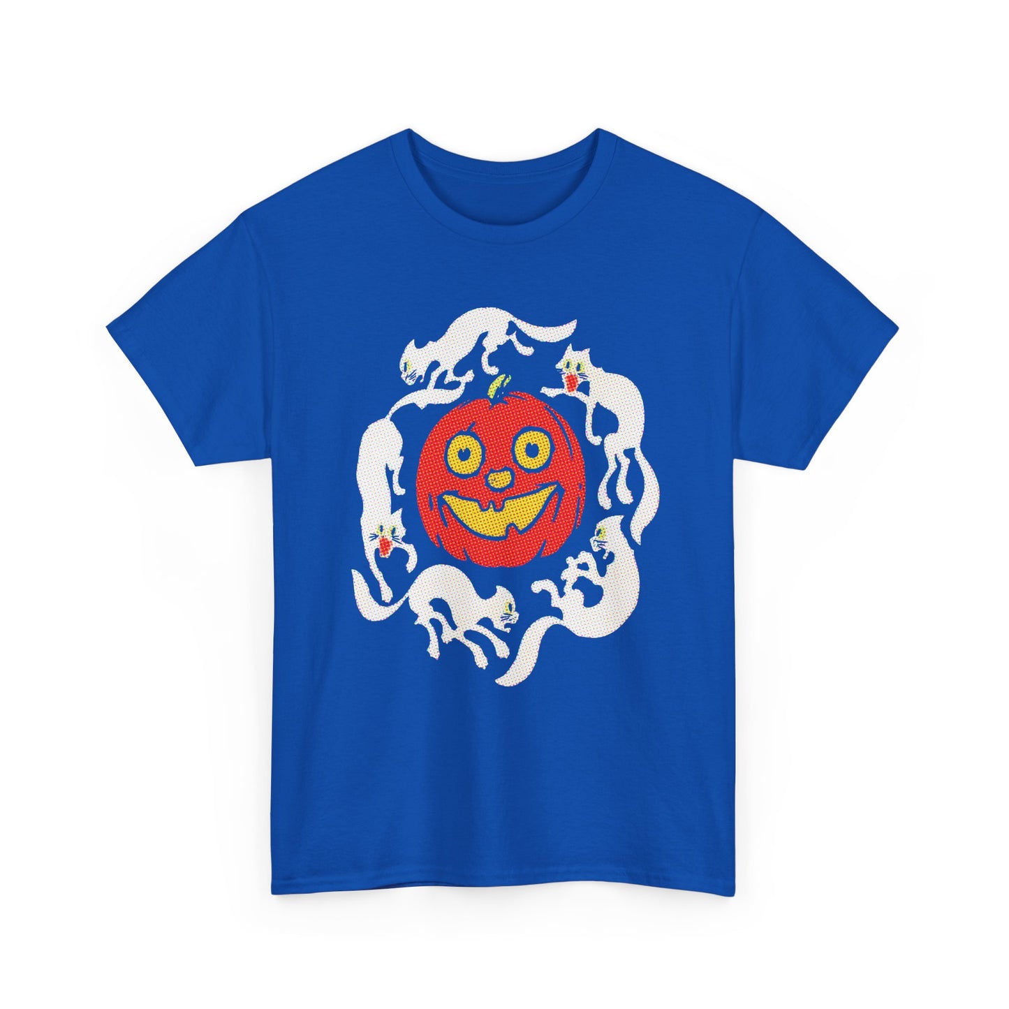 early 1900s halloween crepe paper jacko with cats custom edit tshirt