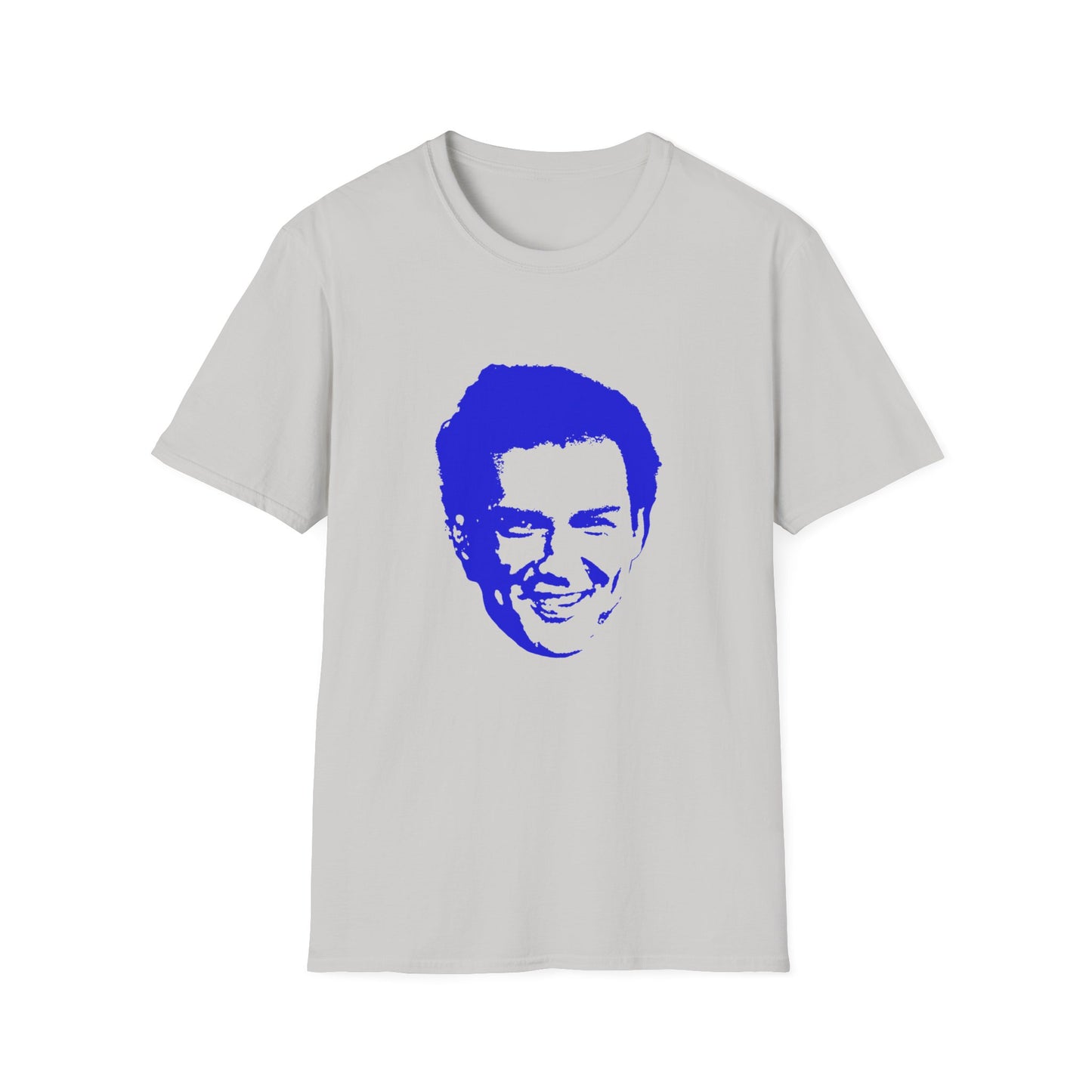 norm macdonald blue stencil face tshirt