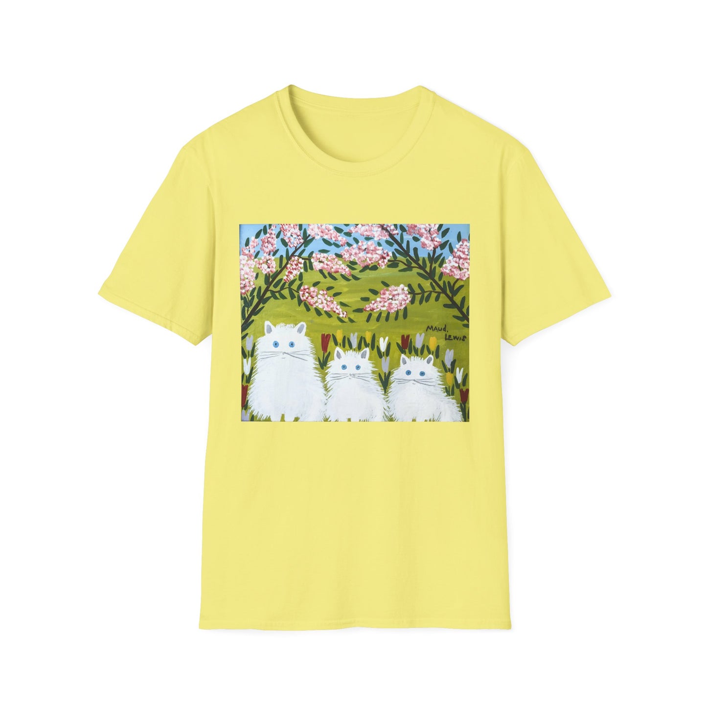 1965 maud lewis painting three white cats tshirt