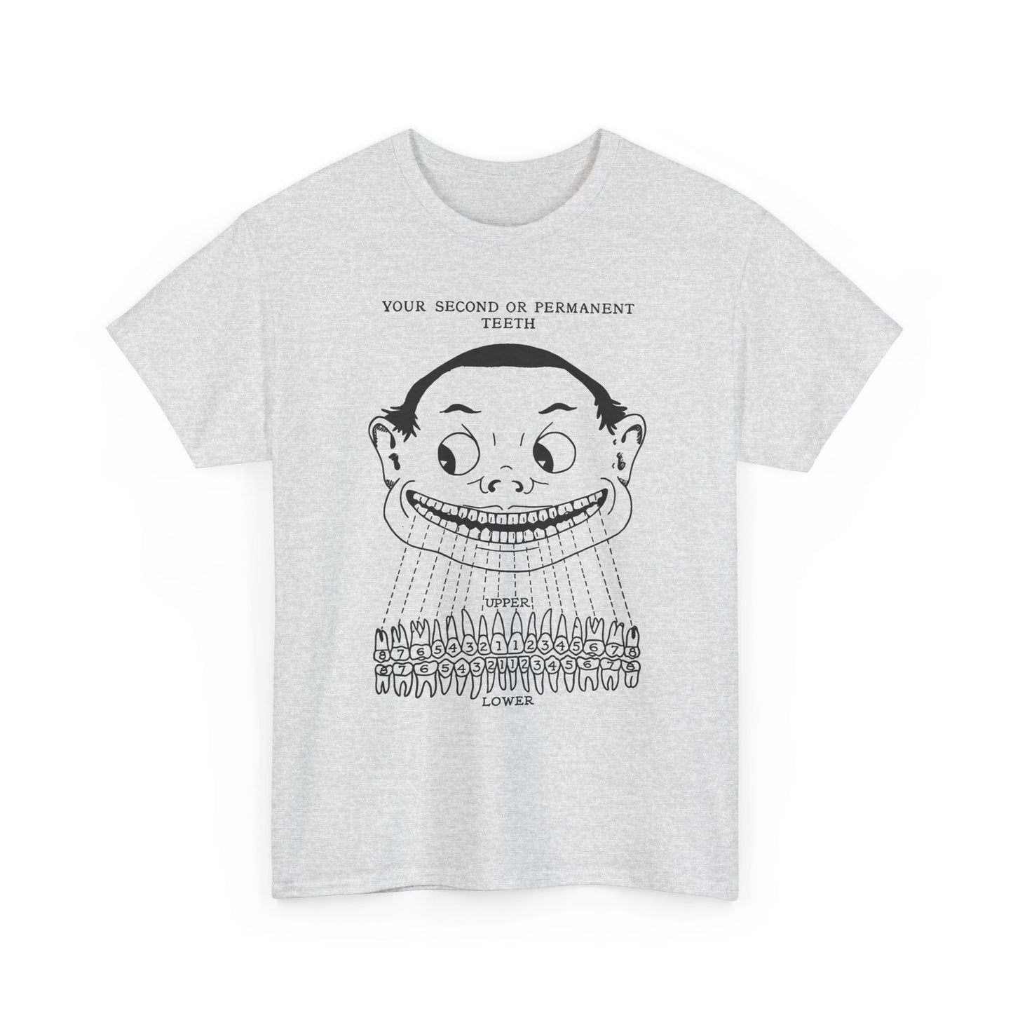 1918 illustration from child's book of teeth kid with teeth chart tshirt