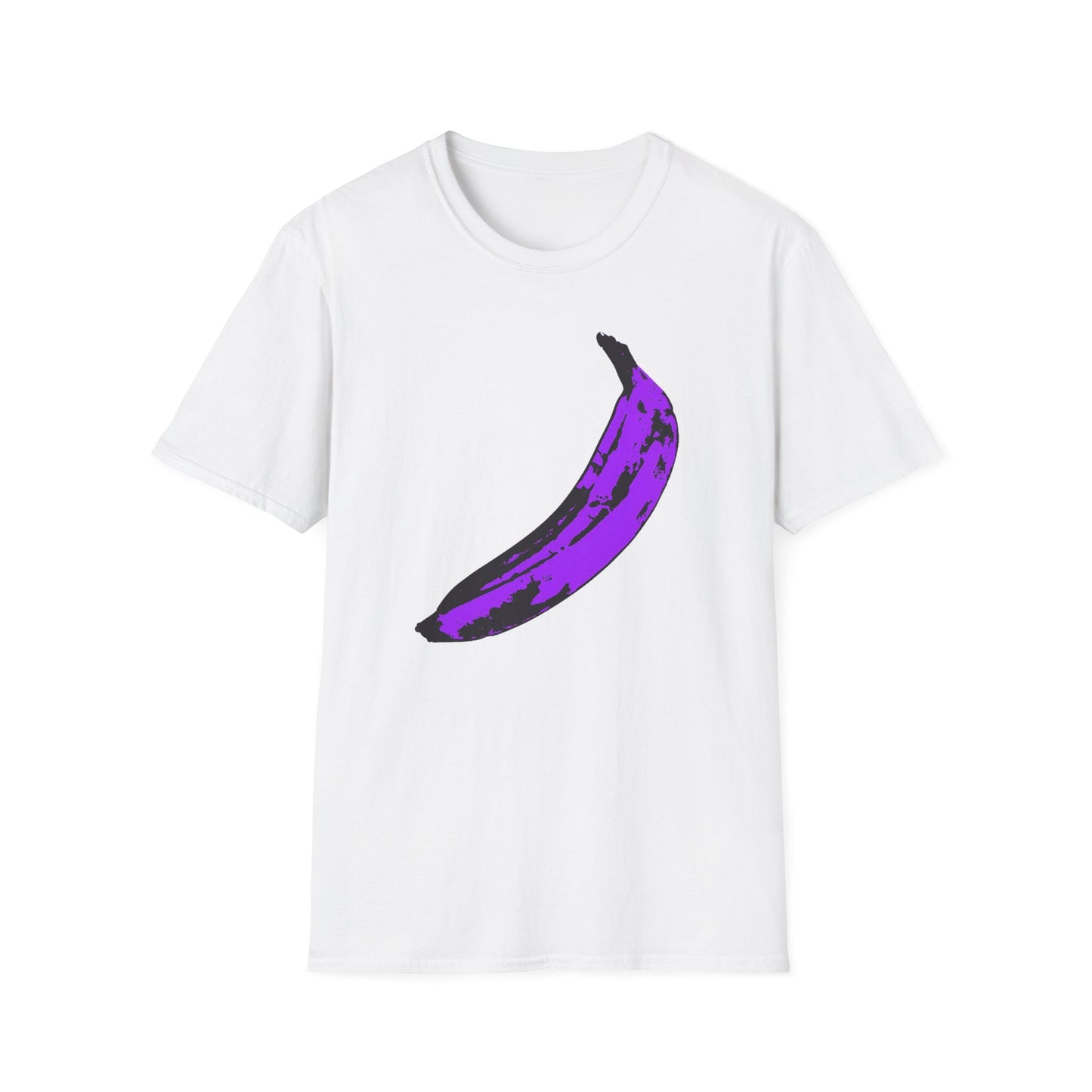 andy warhol's velvet underground and nico banana in purple tshirt