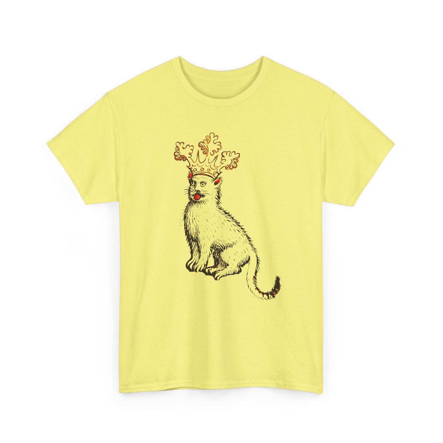 mid 1400s crowned cat from the scheibler armorial manuscript tshirt