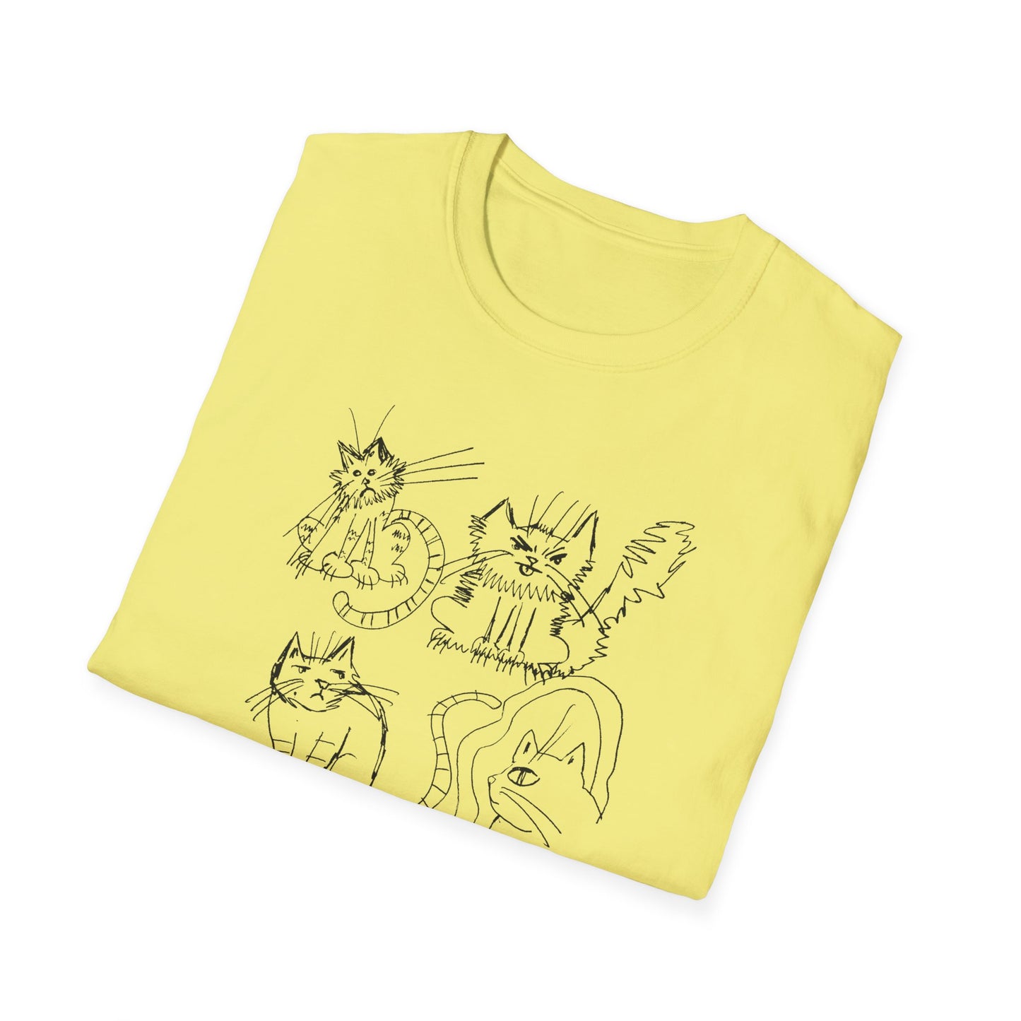 original drawing seven cats tshirt