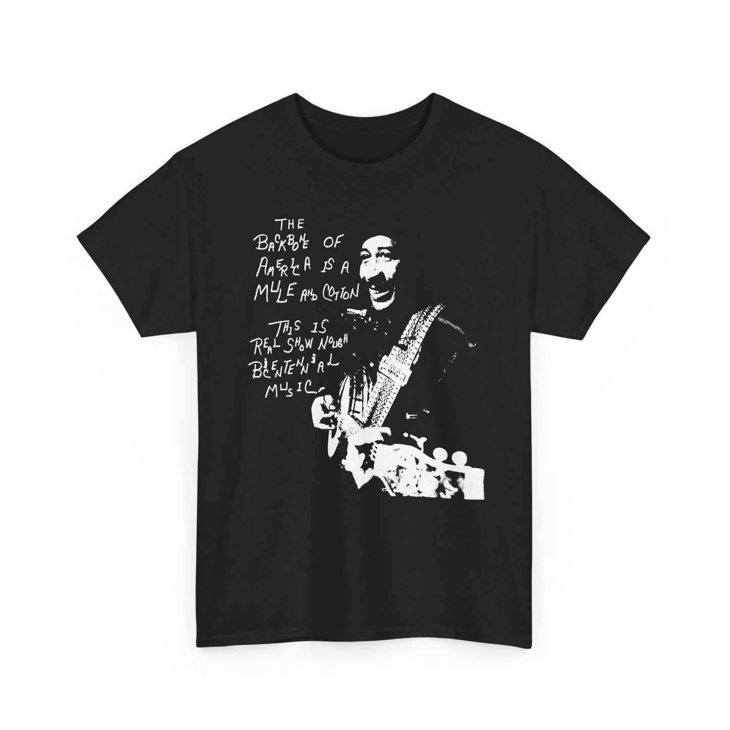 1976 the backbone of america is a mule and cotton album by abner jay stretched graphic tshirt